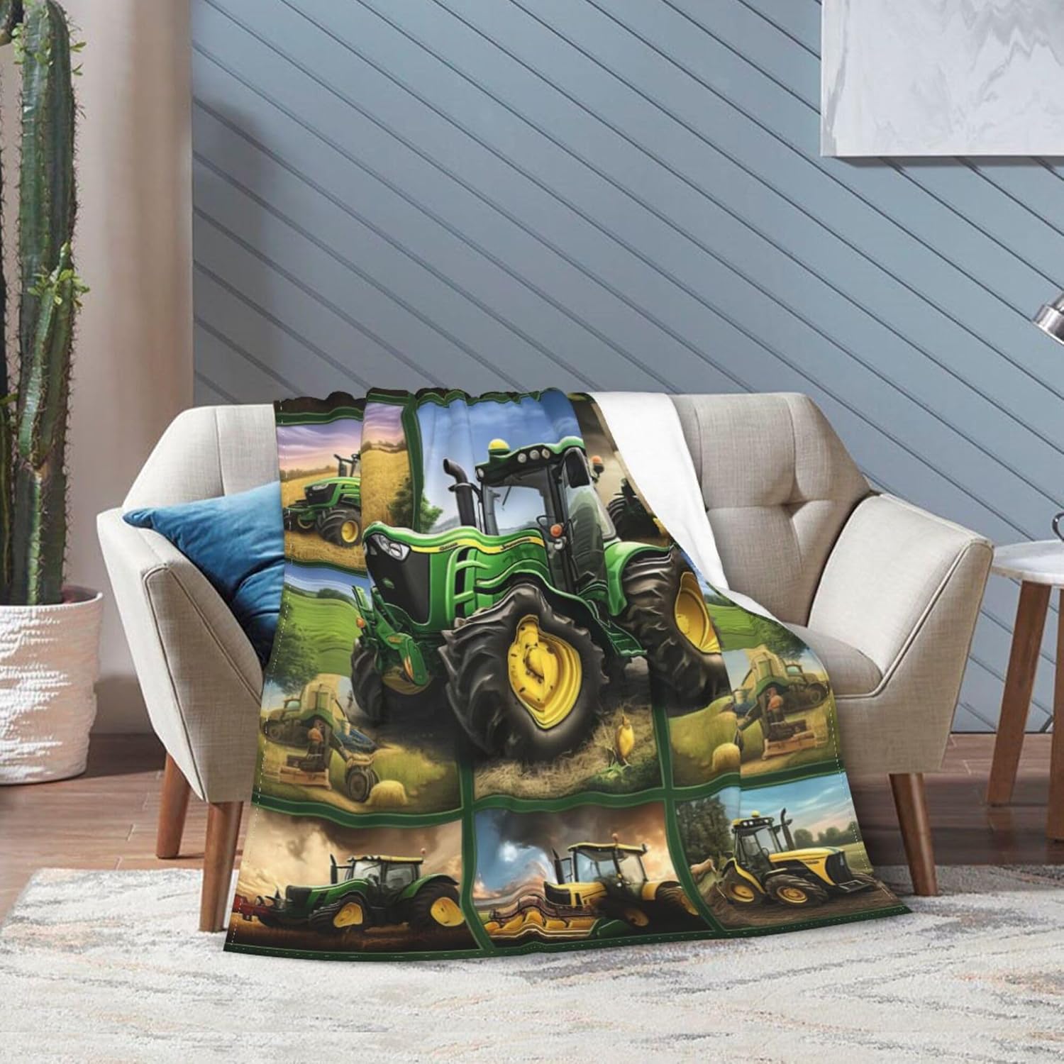 Tractor Blanket Tractor Throw Blanket Super Soft Plush Flannel Fleece Bedding Gifts for Boys Girls Men Women Lovers Adults Stuff for Couch Sofa Bed Room Decor 40"X50" - Image 7