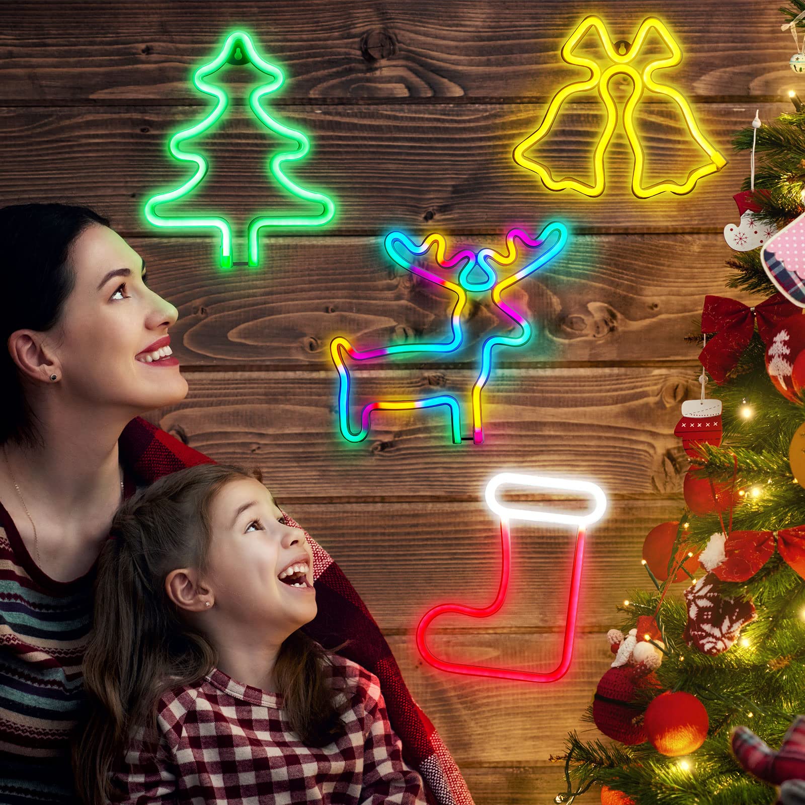 Amazon.co.jp: クリスマスネオンサイン ネオンライト 電池式 ネオン 