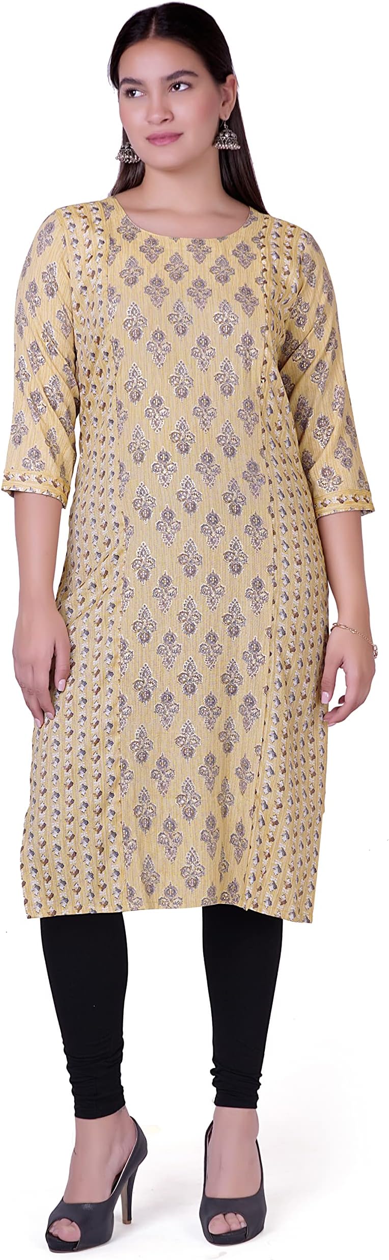 HRIDAY FASHION Women's Rayon Straight Maternity Feeding Kurti with Zippers (HF2001)