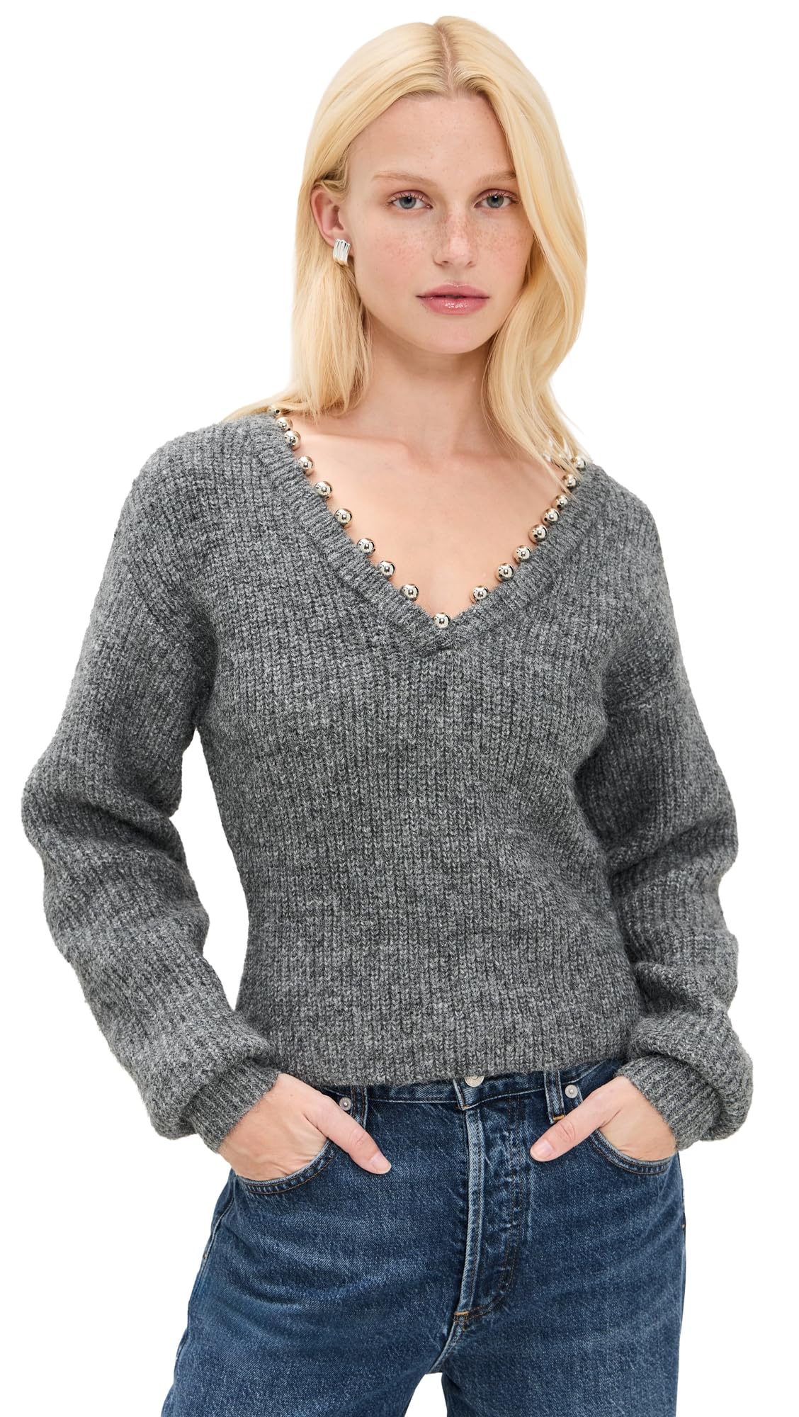 BLANKNYC Womens Silver Lining Sweater