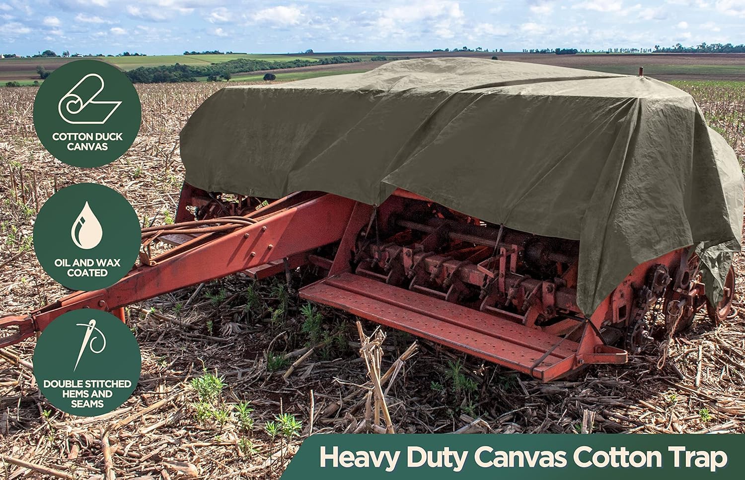 Canvas Waterproof Tarpaulin 800 GSM, UV Resistant TARP, Rustproof Reinforced Eyelets Commercial Military Grade, Industrial Tirpal (6Ft X 7.5Ft) — Amazon image 9