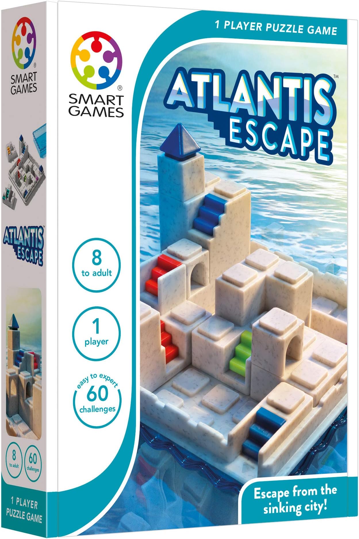 Atlantis Escape By Smart Games - a 3D Path-Building Board Game Featuring 60 Challenges