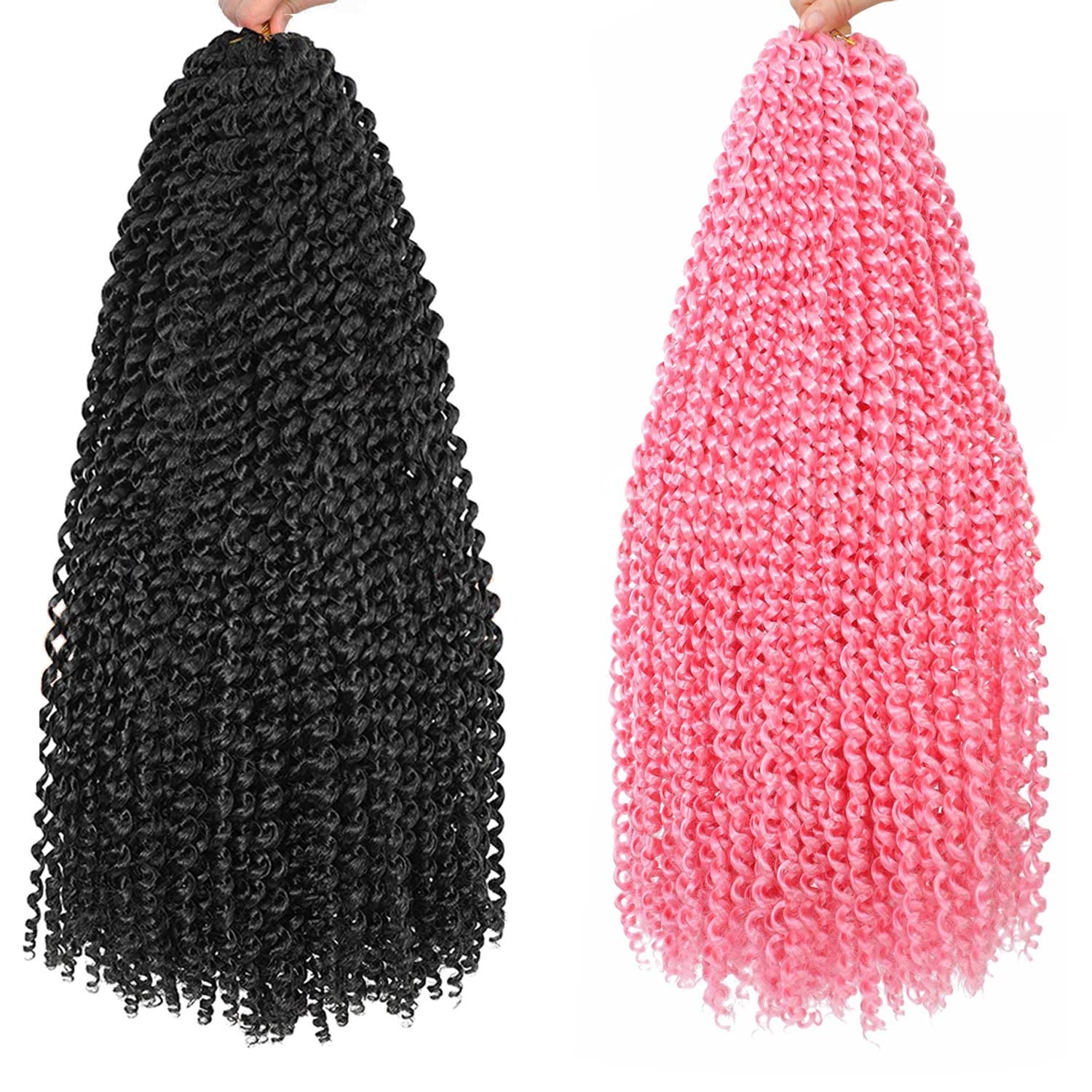 Pink Passion Twist Hair 18 Inch & Passion Twist Hair 1B 18inch Bundles Deal (18inch, 6 Packs 1B#, 6 Packs Pink#)