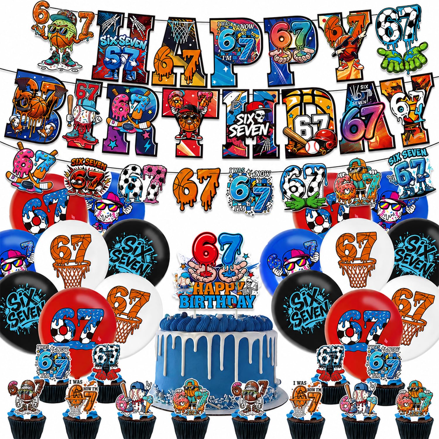 31 Pcs 67 Birthday Decorations, Birthday Party Decorations