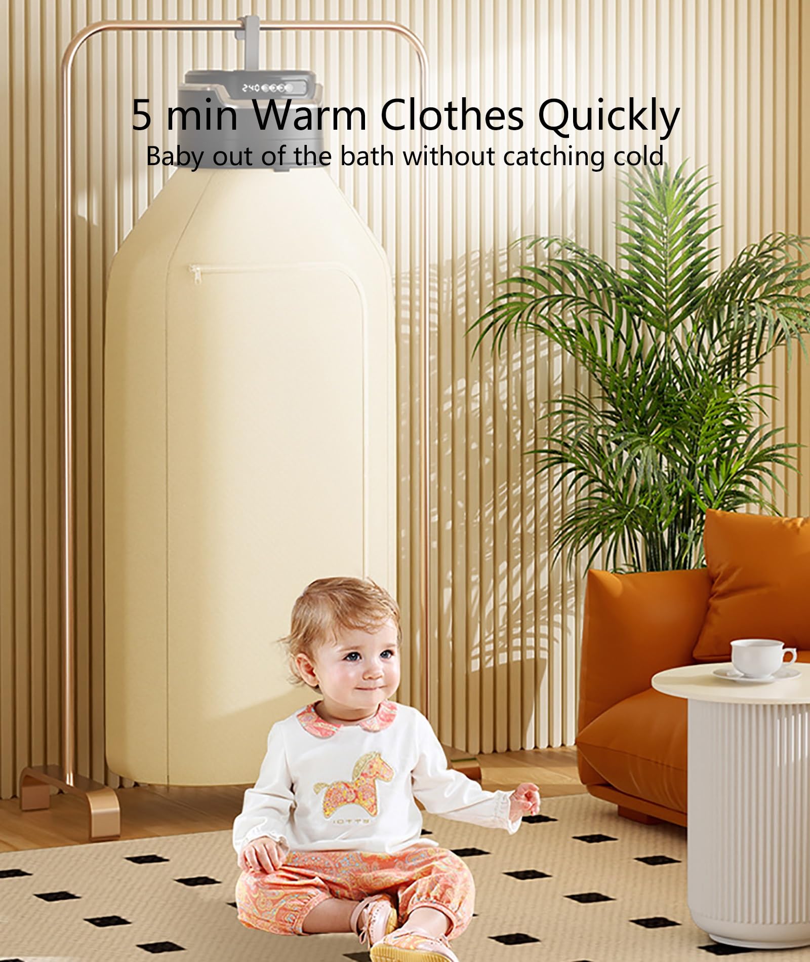 Secadora De Ropa Portátil con Luz UV Limpieza Profunda, Máquina Secadora Plegable, Mini Secadora para Ropa, Secadora Pequeña para Apartamento, RV, Viaje(Weiß)