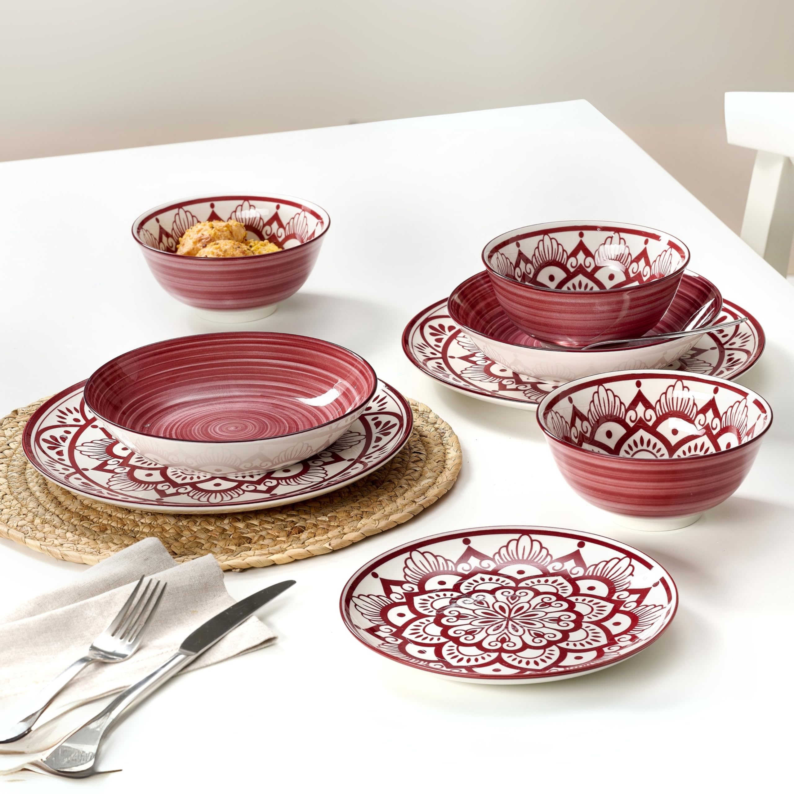 Service de table Doha Bourgogne, 16 pièces