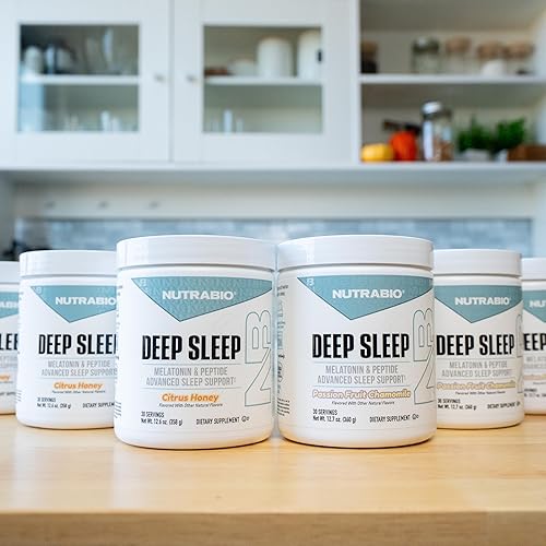 Miniatura 8 de NutraBio Sueño profundo - Suplemento para dormir con magnesio y melatonina - Manzanilla de maracuyá - 30 porciones