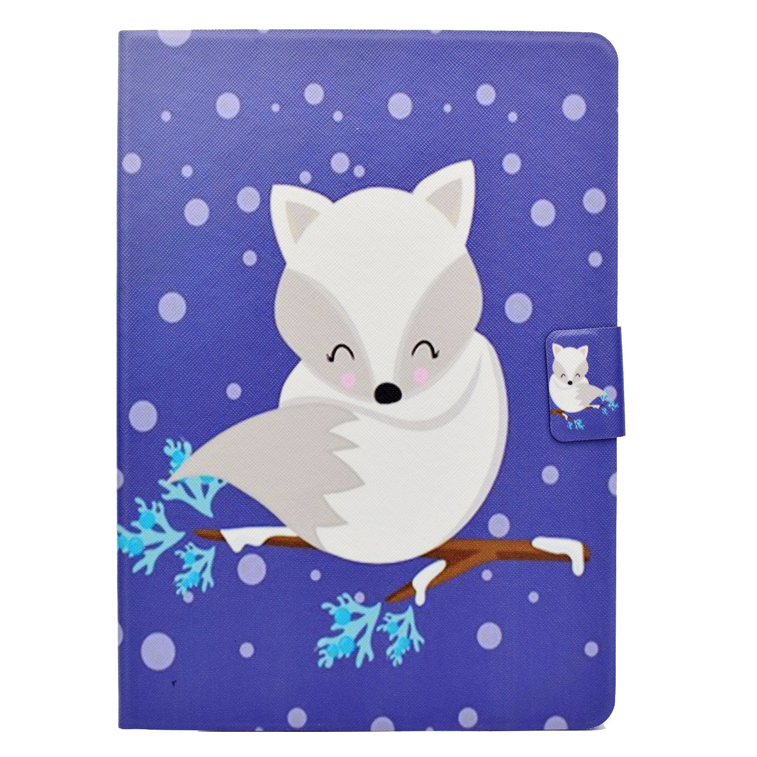 New iPad 2018 2017 9.7 inch Case, Folio Cartoon Stand Smart Slimshell Covers with Auto Sleep/Wake for Apple 9.7 inch iPad 2018 iPad Air 2(6th Gen)/ iPad 2017 iPad Air (5th Gen), Arctic Fox