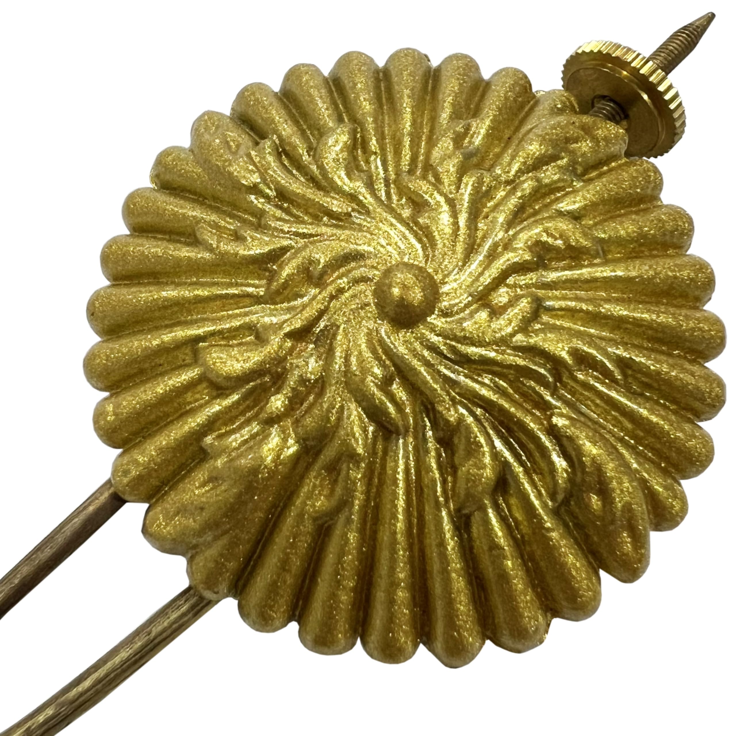 Waterbury Antique Clock Pendulum Bob Ornate Replacement Fancy Mantel Part brass