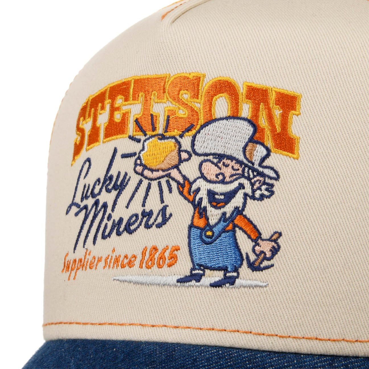 Stetson SOMBREROSHOP Lucky Miners Gorra Trucker Estilo Western Bordado Malla Hombre Todo el ano
