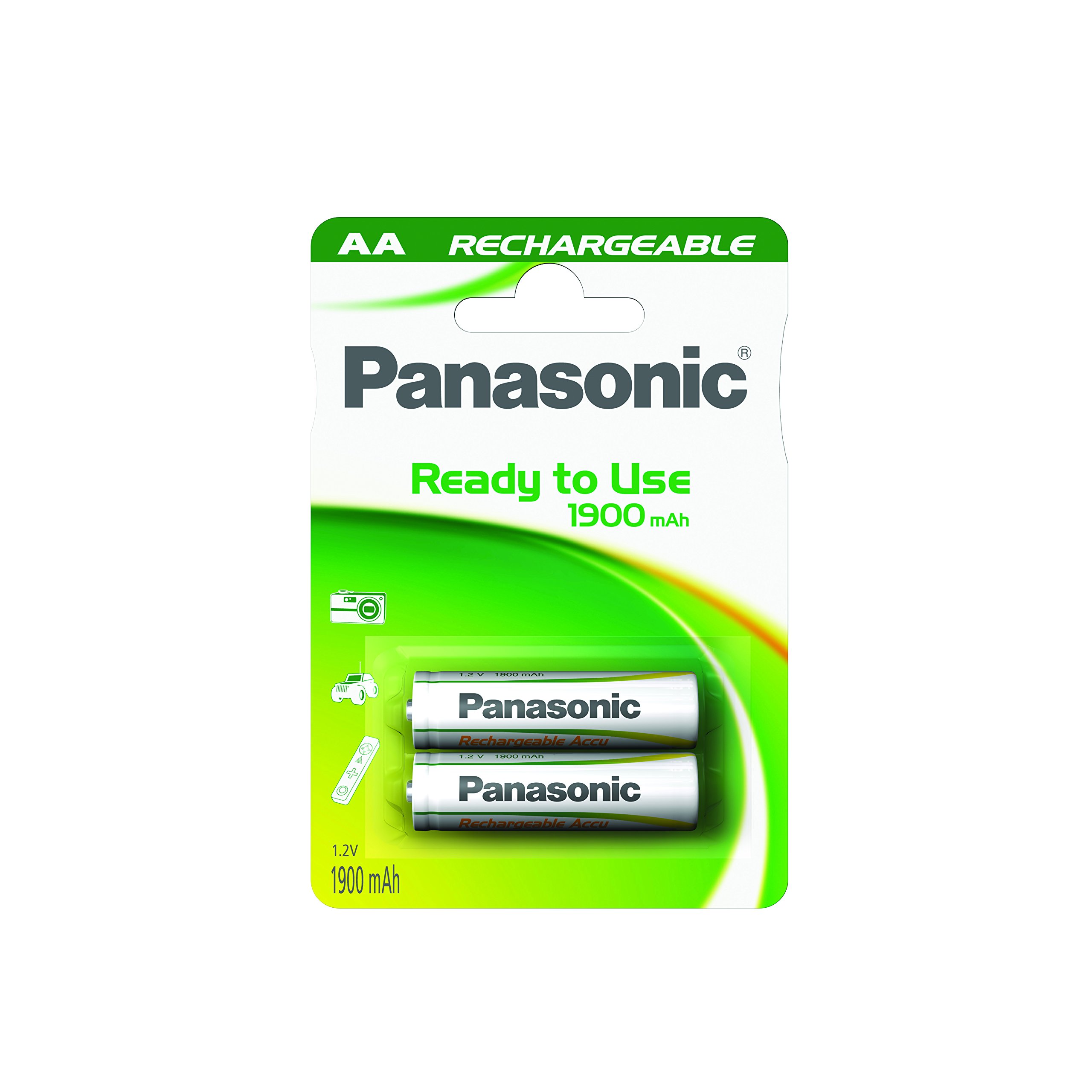 AA Panasonic Rechargeable Batteries 2 Pack Mignon AA HR6 Battery 1900 mAh Ni-MH
