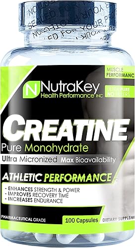 Nutrakey Cápsulas de monohidrato de creatina fórmula ultra micronizada para máxima biodisponibilidad