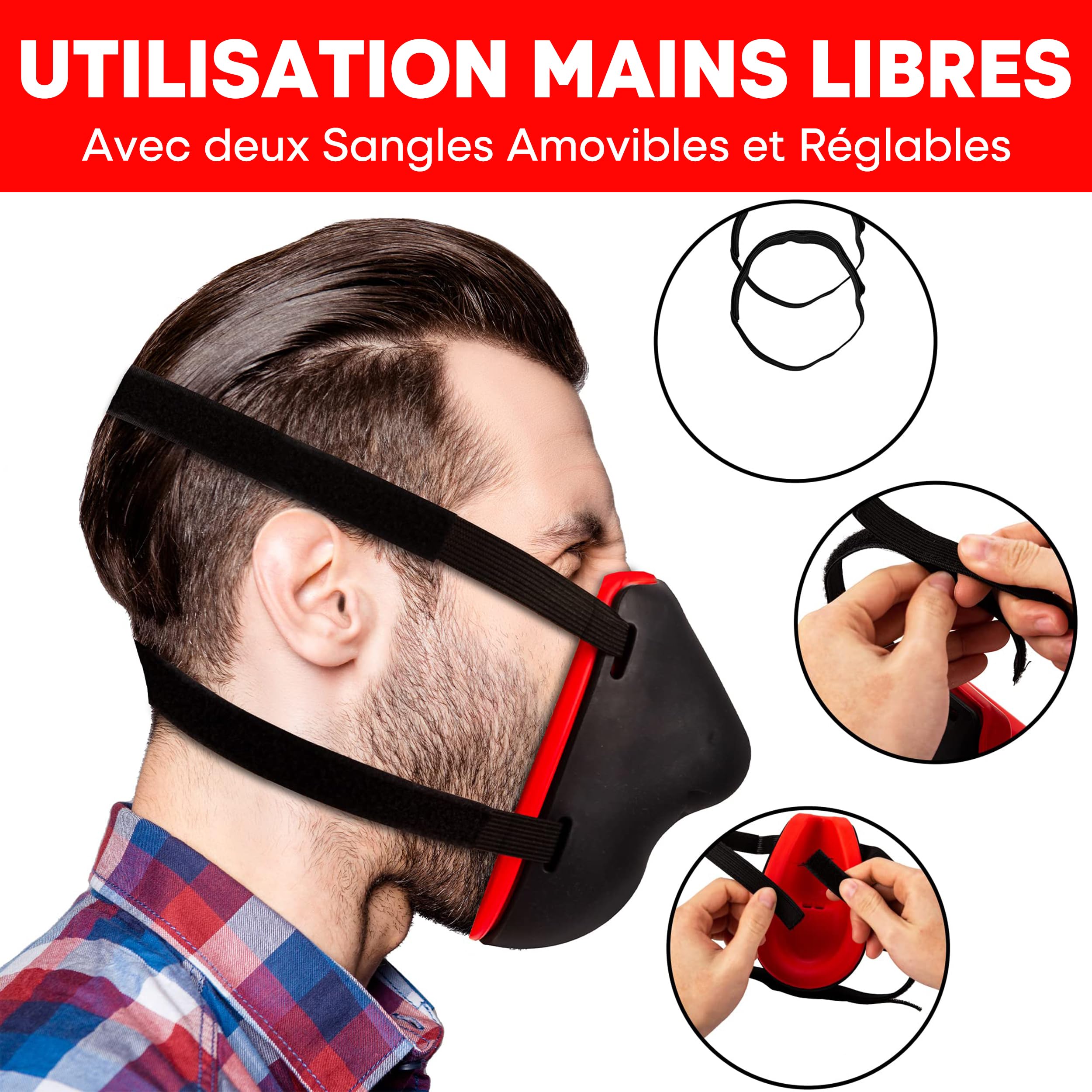 Tilcare Amortisseur de Voix Masque insonorisé pour Les chanteurs, Anti-Stress - Masque Anti-Bruit pour l'échauffement Vocal, Sensoriel, Elimination du Bruit - Sangles Amovibles réglables