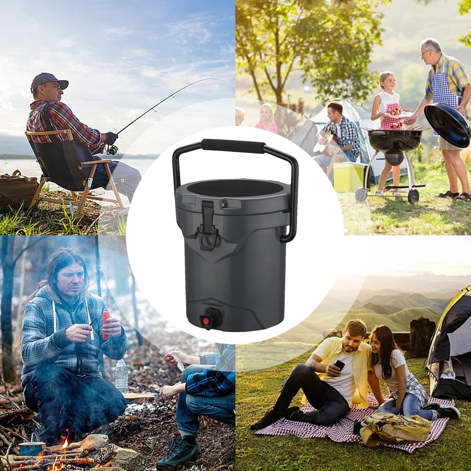 Frigo Portatile per Auto Portavivande Isolato | Distributore Bevande Isolato per Campeggiatori Escursionisti Spiaggia Picnic Eventi Sportivi Pesca Viaggi Stradali Feste in