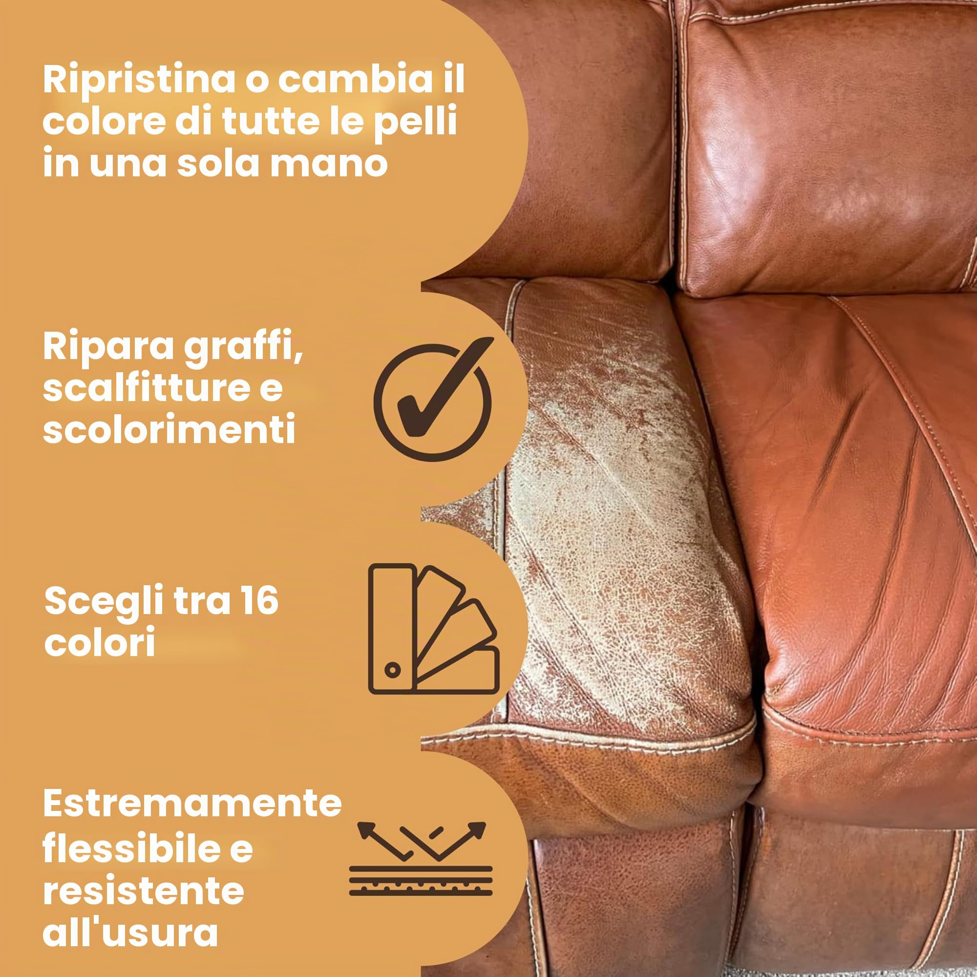 Furniture Clinic Vernice e Tintura per la Riparazione della Pelle, Colorante Autosigillante per Una Riparazione Facile, Adatto per Divani in Pelle, Sedili di Auto, Scarpe, Borse (50ml, Blu navy)