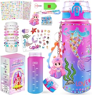 Sanilinwild Water Bottle Decorating Kit for Girls/Friendship Bracelet - Craft Your Own, Ages 4-10, Art & Crafts Gift for Birthday Christmas