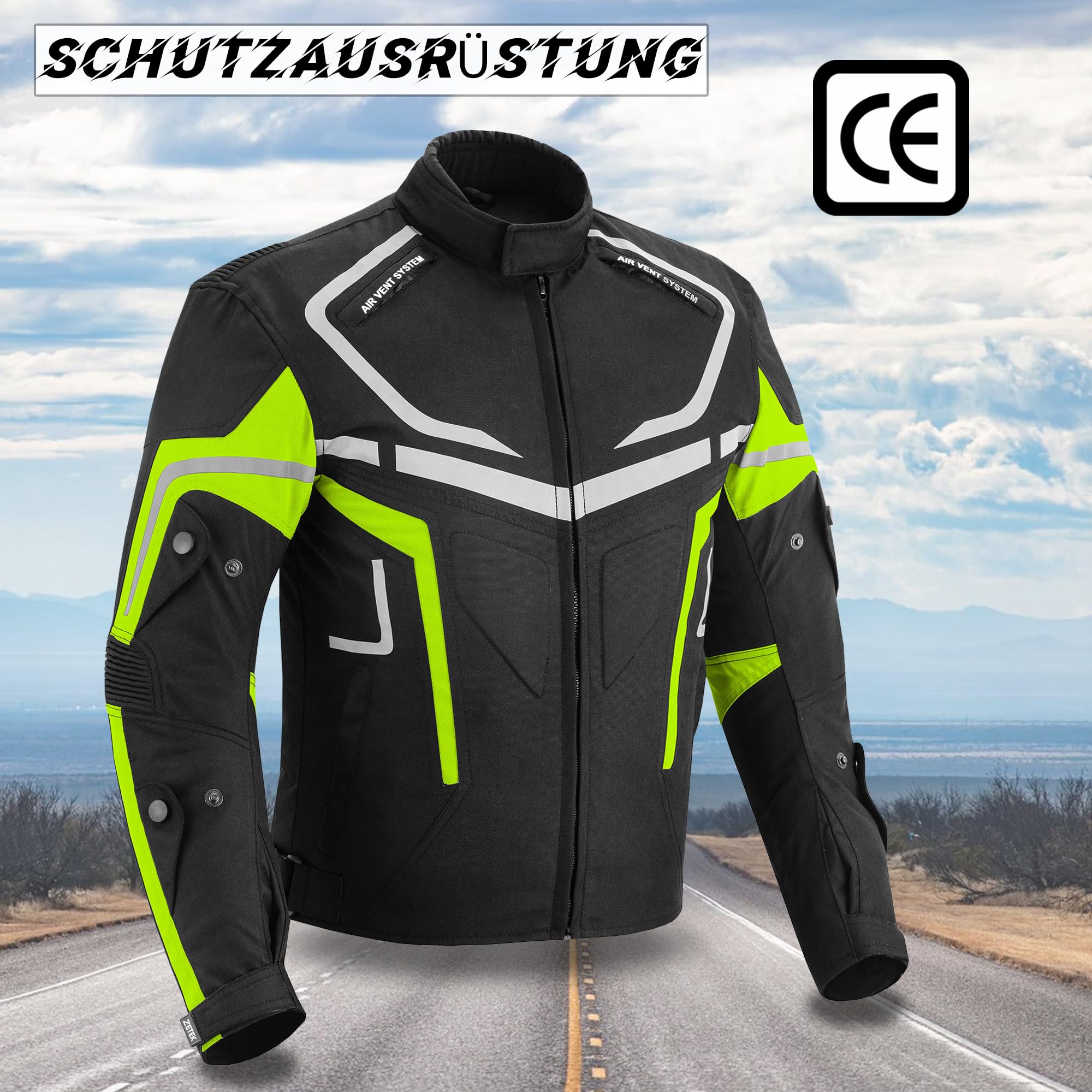 Wasserdichte Motorradjacke CE Armor Cordura Motorrad Winddichte Jacken Ganzkörper-Schutzausrüstung Gepanzerte