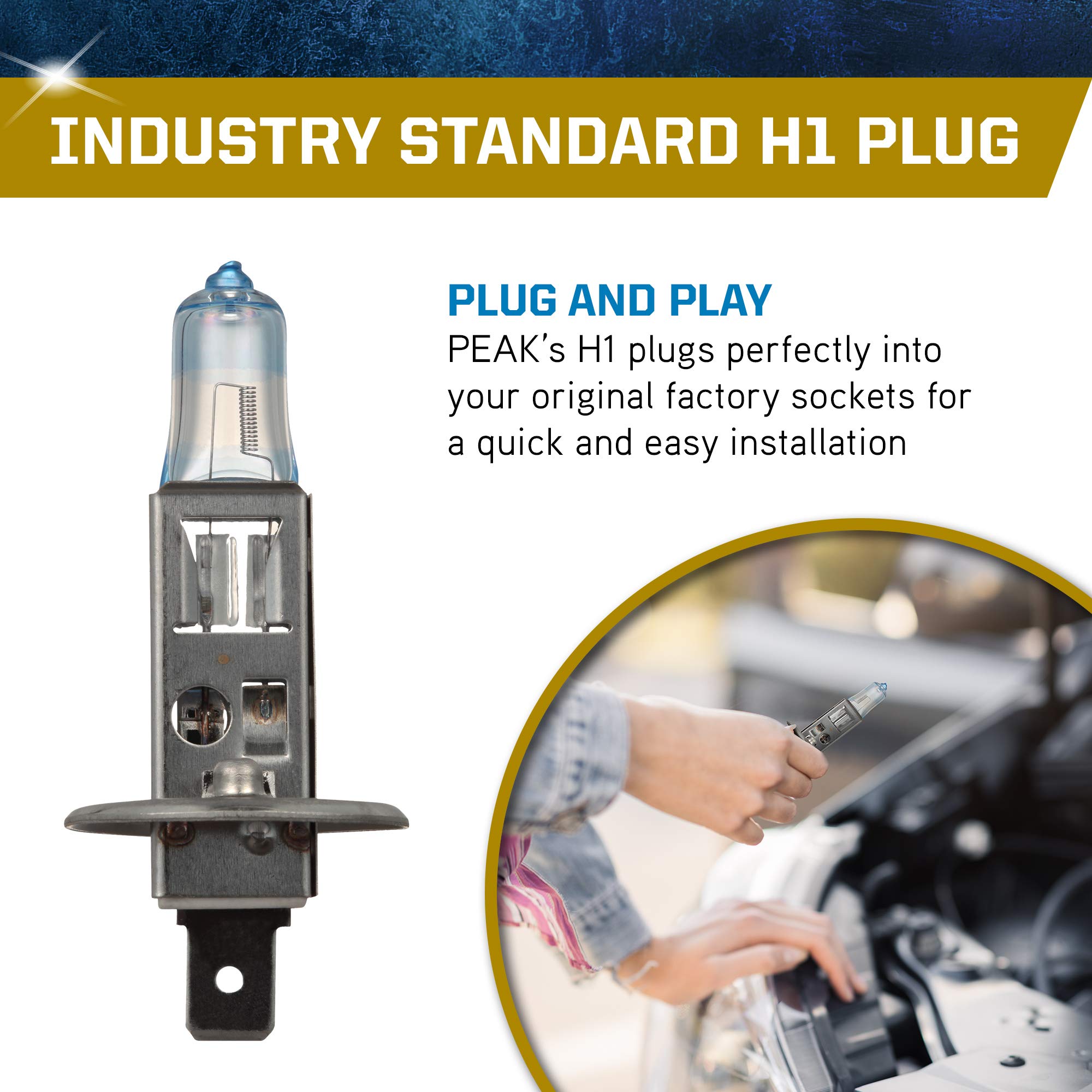 Faróis PEAK Power Vision Gold H1 55W - Mais Segurança E Visibilidade Noturna