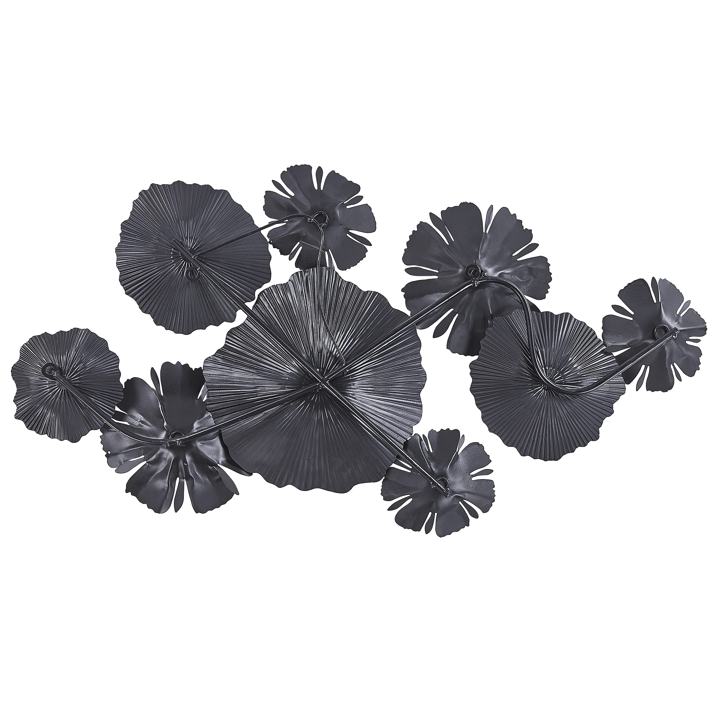 Beliani Wanddekoration Blumen Metall weiß/grau einteilig handgemacht Modern Potassium