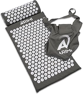 ARIMI® Akupressurmatte mit Kissen und Tasche, nachhaltig, ergonomisch – für Schmerzlinderung, Entspannung und Regeneration, ideal für Rücken und Nacken, Massagematte mit Akupressurkissen