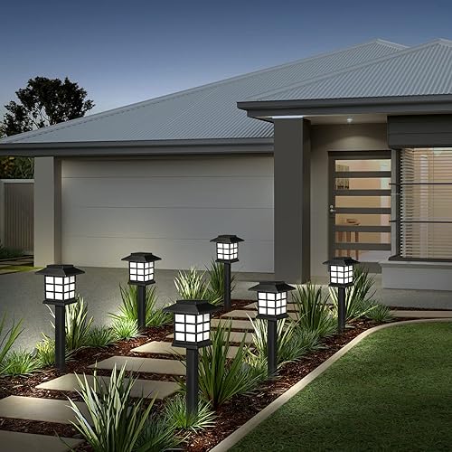 Miniatura 8 de Paquete de 16 luces solares para senderos al aire libre luces impermeables para pasarela de jardín alimentadas por energía solar luces LED