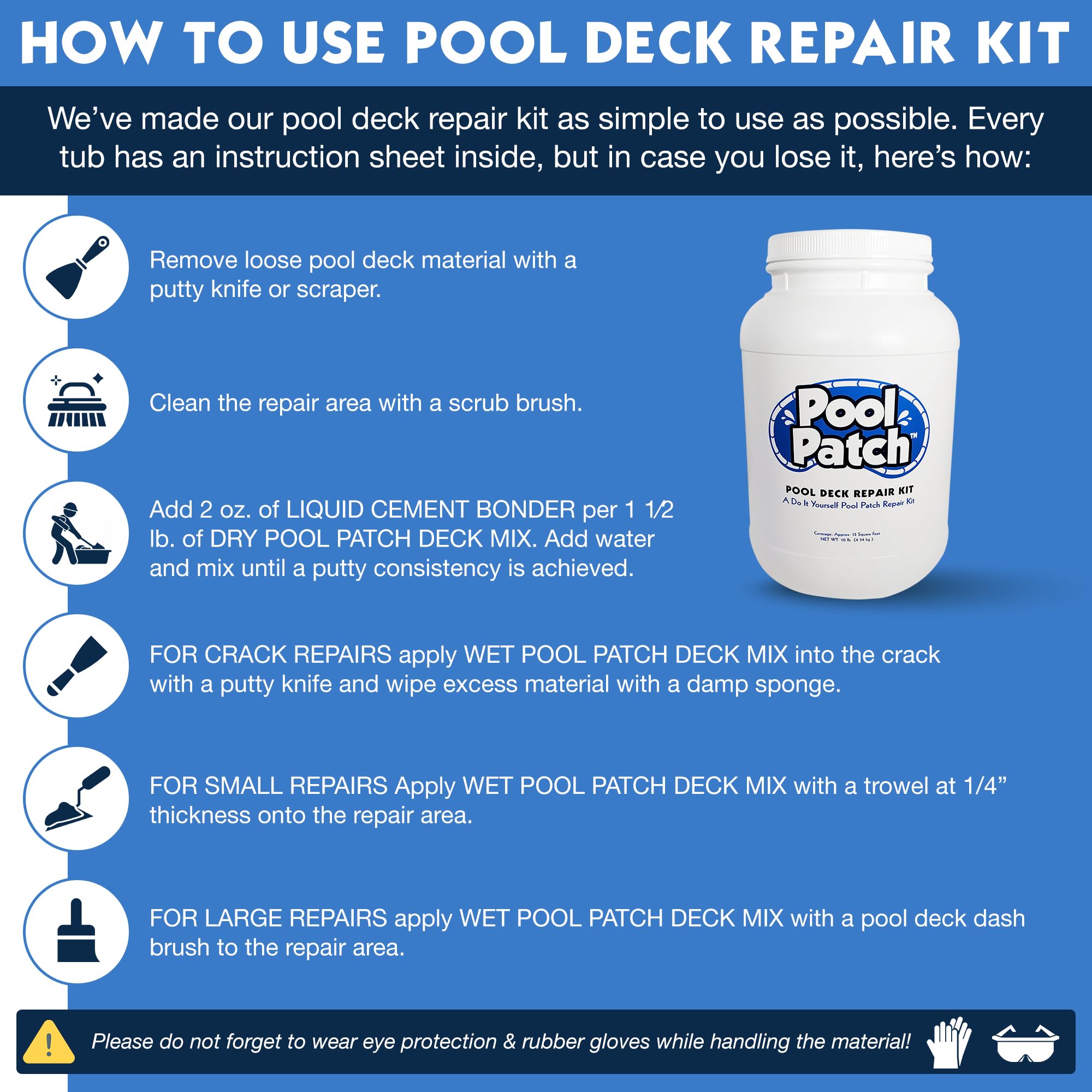 Pool Patch Sand Pool Deck Reparatursatz, 10-Pound