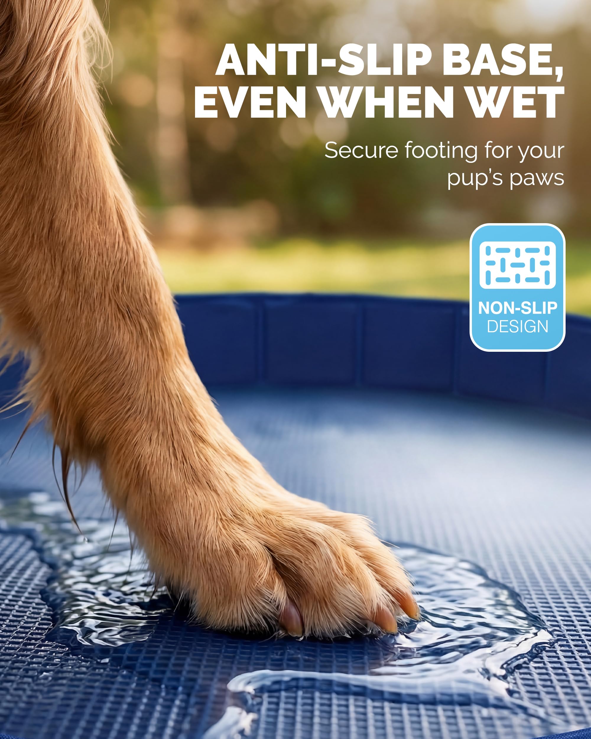 Furdreams Faltbares Haustier-Schwimmbecken, Hartplastik-Hundebadewanne, tragbares, multifunktionales, rutschfestes PVC-Kinderbecken für den Außenbereich enießen Sie Sommerglanz in Garten (Extra Large)