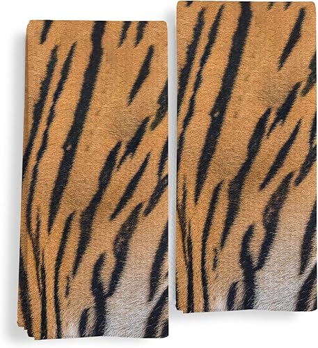 Miniatura 8 de Juego de 2 toallas de cocina de leopardo retro funky de moda, toallas de mano decorativas de guepardo para baño, toallas decorativas de cocina con