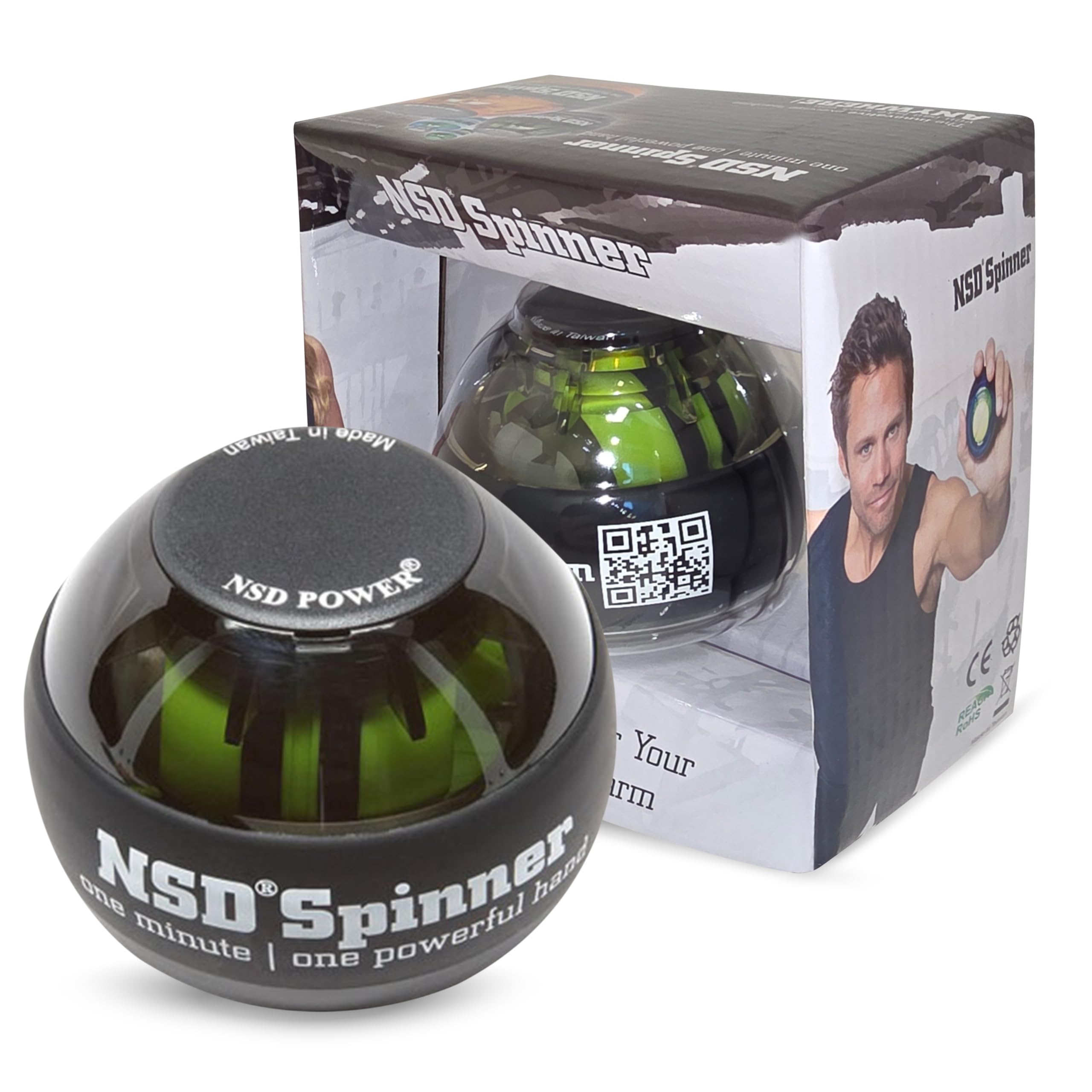 Auto-Start NSD Spinner Gyro Ball – Up to 15,000 RPM Premium hand strengthener and wrist exerciser for grip strength training, forearm workout, and pain relief; durable and portable