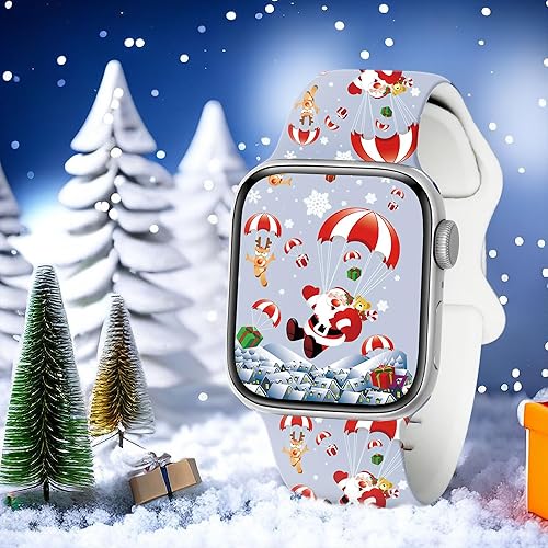 Miniatura 4 de G-ficu Paquete de 2 correas de Navidad compatibles con Apple Watch de 1.772 in 1.732 in 1.929 in 1.654 in iWatch SE Series 9 8 7 6 5 4 3 2 1 Ultra