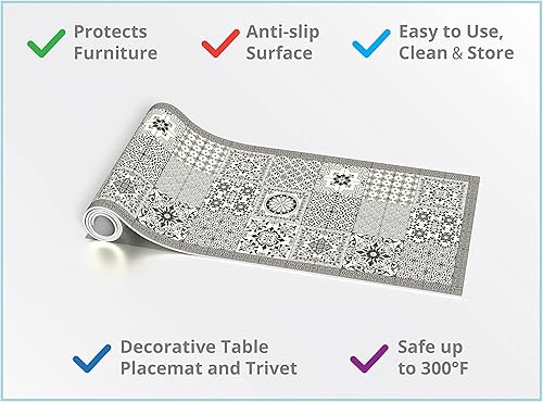Miniatura 8 de IRI-GIRI Salvamanteles decorativos y caminos de mesa de cocina que se calientan hasta 300 F, antideslizantes, lavables a mano y convenientes para