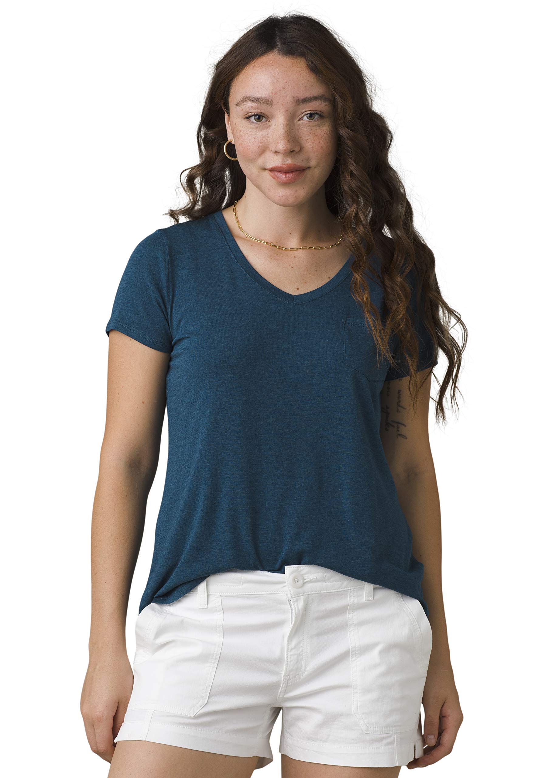 prAna Women's Foundation Short Sleeve V-Neck T-Shirt