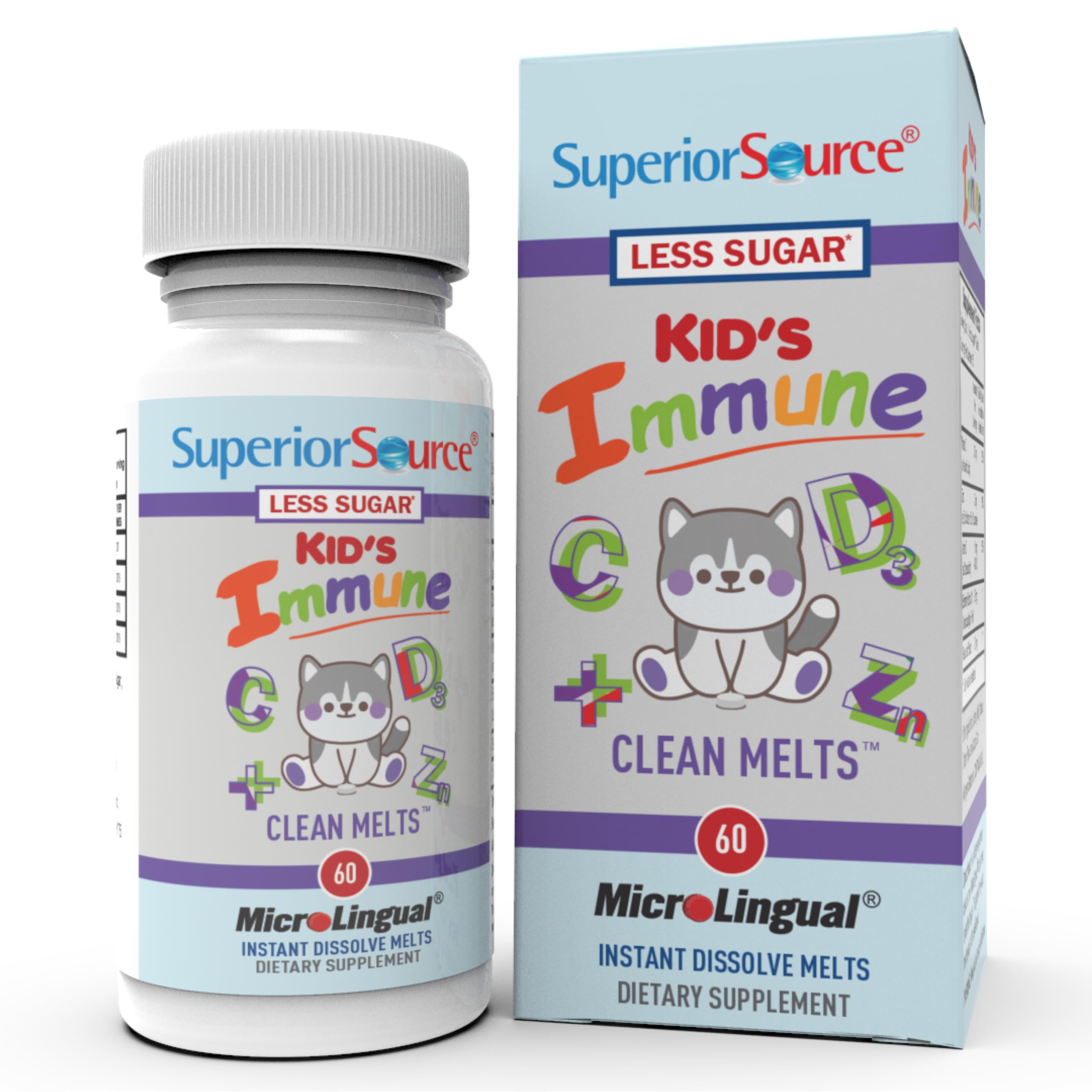 Superior Source Kid's Immune Clean Melts w/Vitamin C, D3 & Zinc, 60 Ct