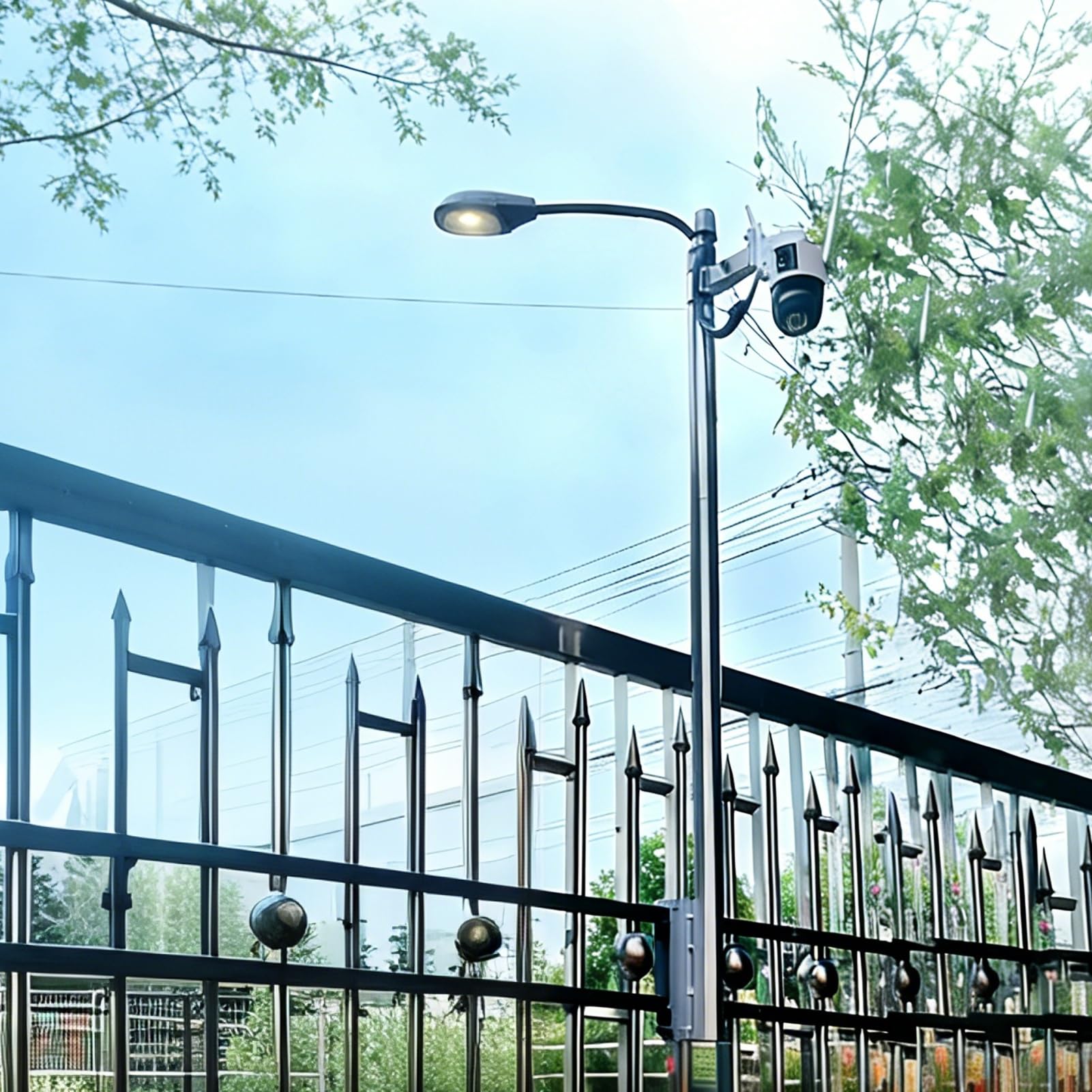 Poste de Acero Inoxidable de Alta Resistencia para cámara de Seguridad - Soporte de Pared de 2,5 Metros (8,2 pies) para cámaras de vigilancia Interiores y Exteriores - Soporte metálico - LON