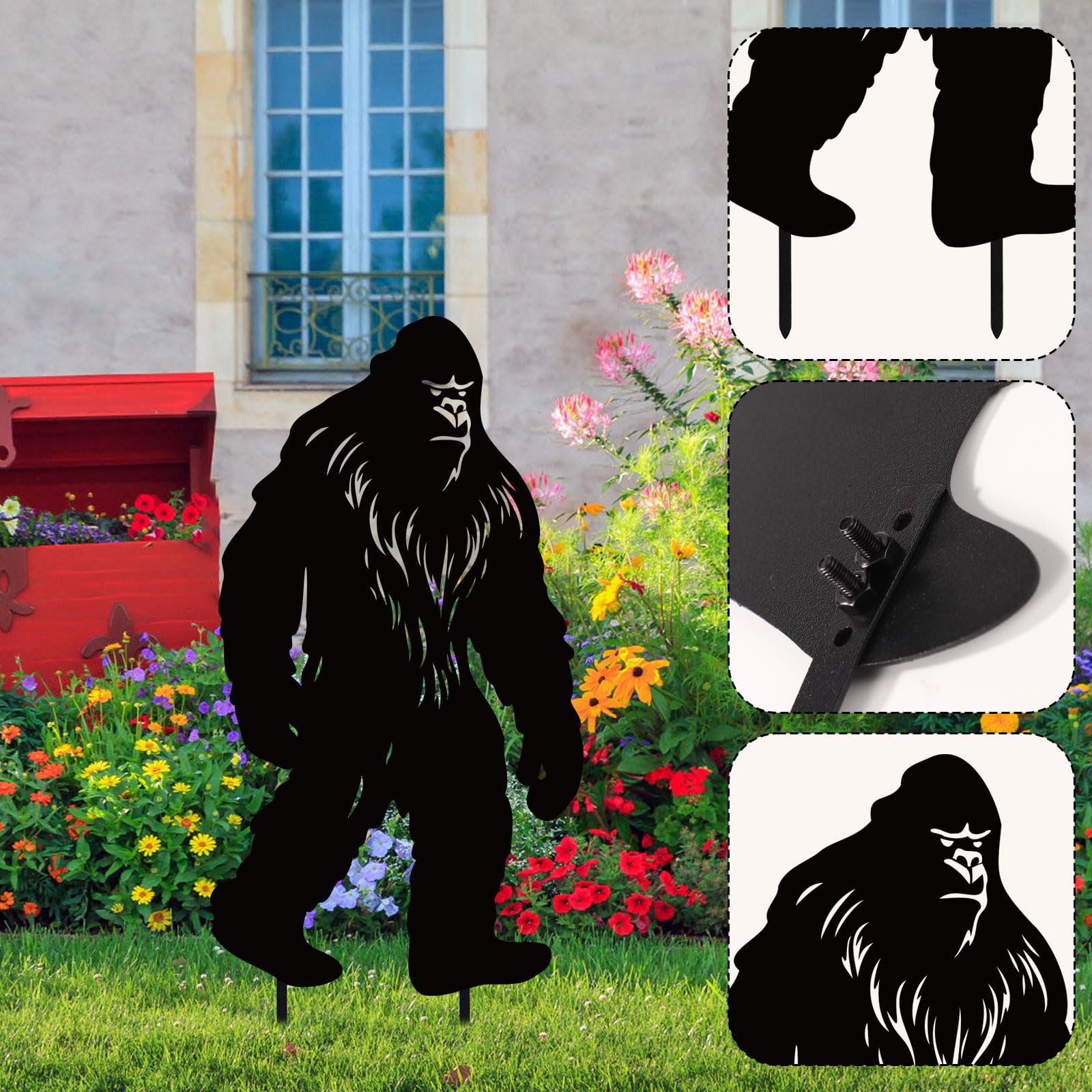 Juego De 2 Estacas Decorativas De Metal Para Jardín, Sasquatch Gifts Yard  Art Sign Para Exteriores,, image size:1600x1600