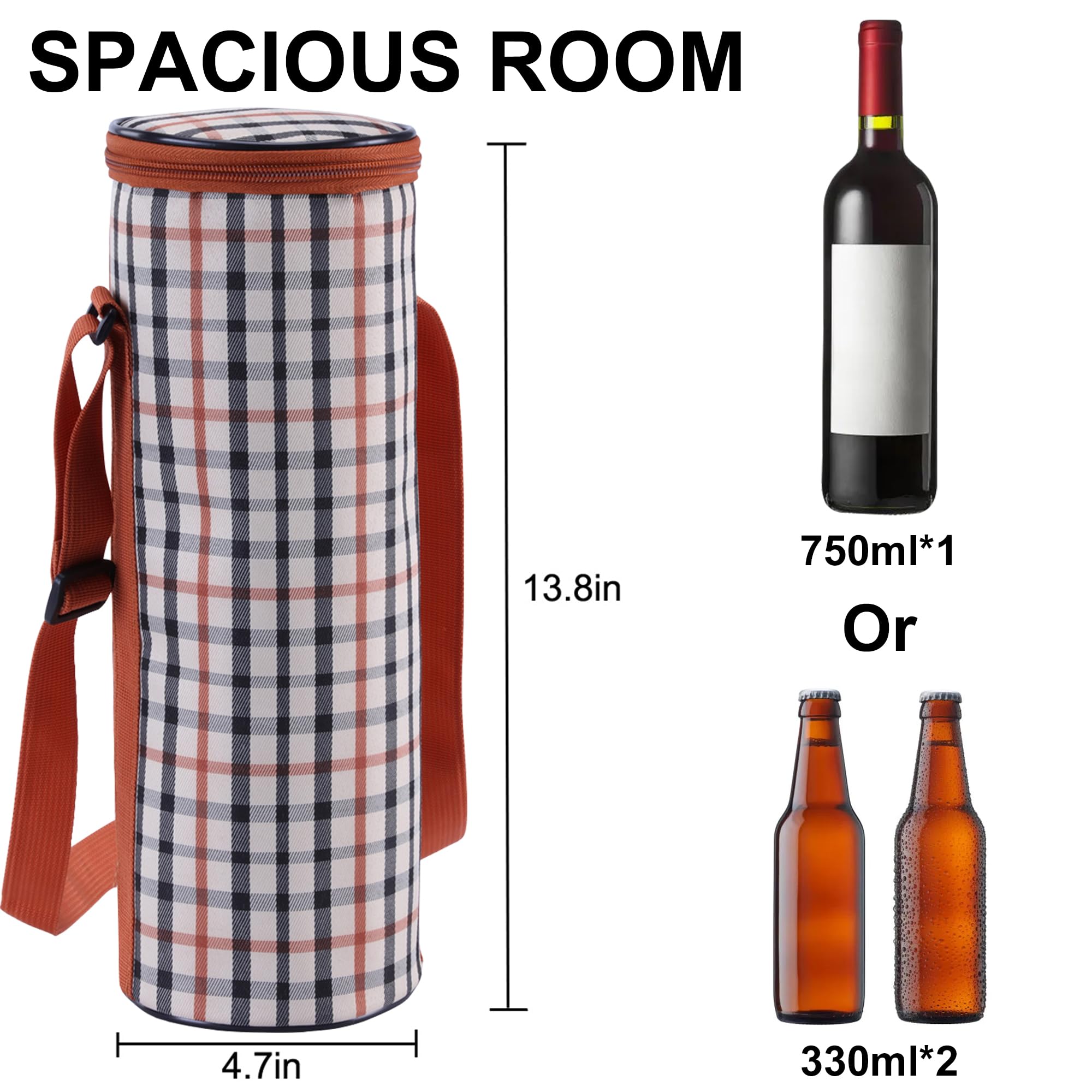 Leberna Wine Cooler Bag Insulated Bottle Carrier Bag for Picnic,Travel,Beach Yellow 2L - Image 2