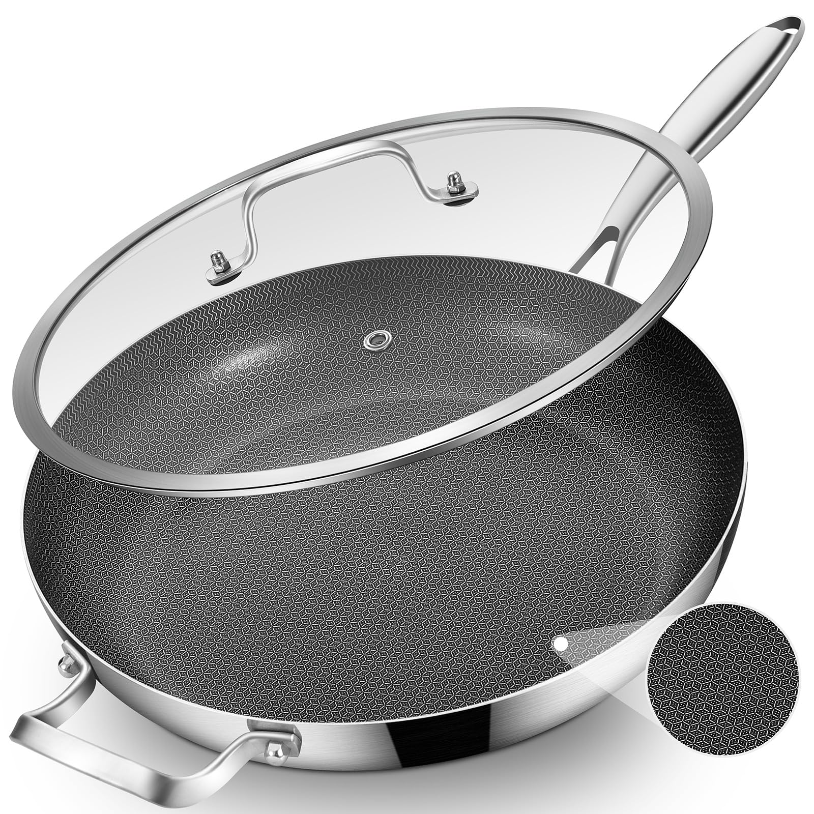 Inqibee 14.5-Inch Hybrid Ceramic Nonstick Frying Pan