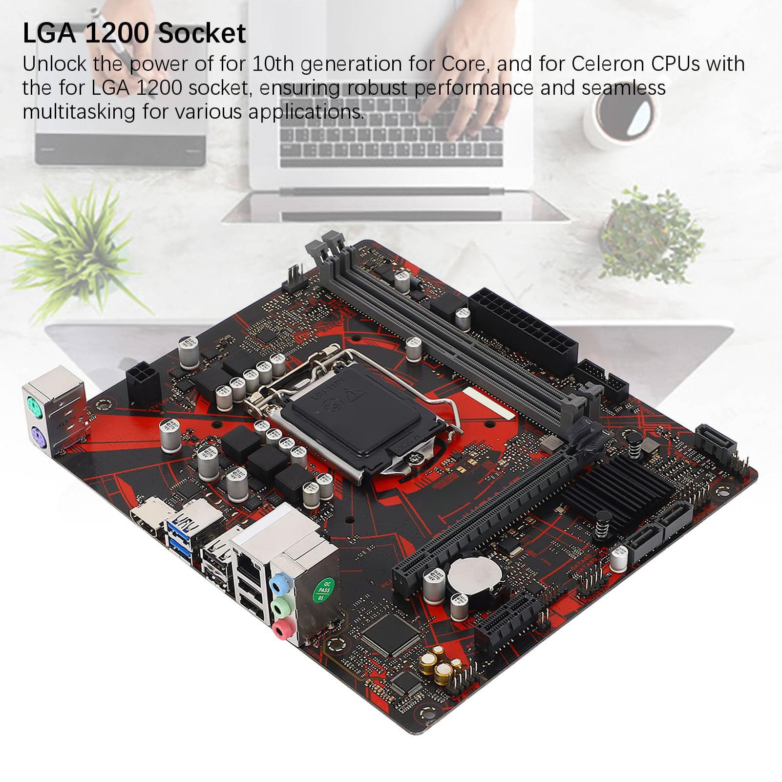 EX H410M V3 Scheda Madre per Computer, 2 DDR4 DIMM 64GB ATX PCI E 3.0 Scheda Madre per LGA 1200, per Core 10th Gen, 1x PCIE X16, HDMI, USB2.0