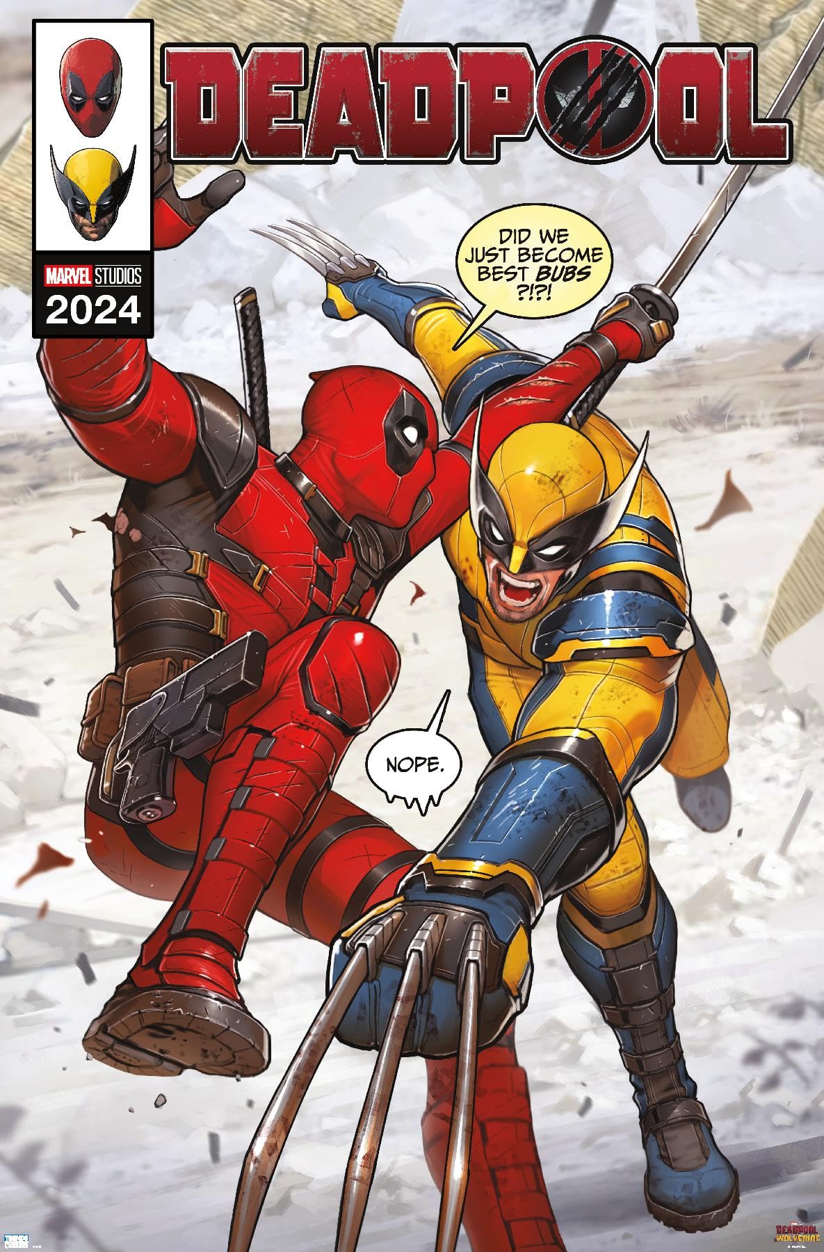 Trends InternationalMarvel Deadpool & Wolverine - Homage Cover #1 Wall Poster, 14.72" x 22.37", Premium Unframed Version