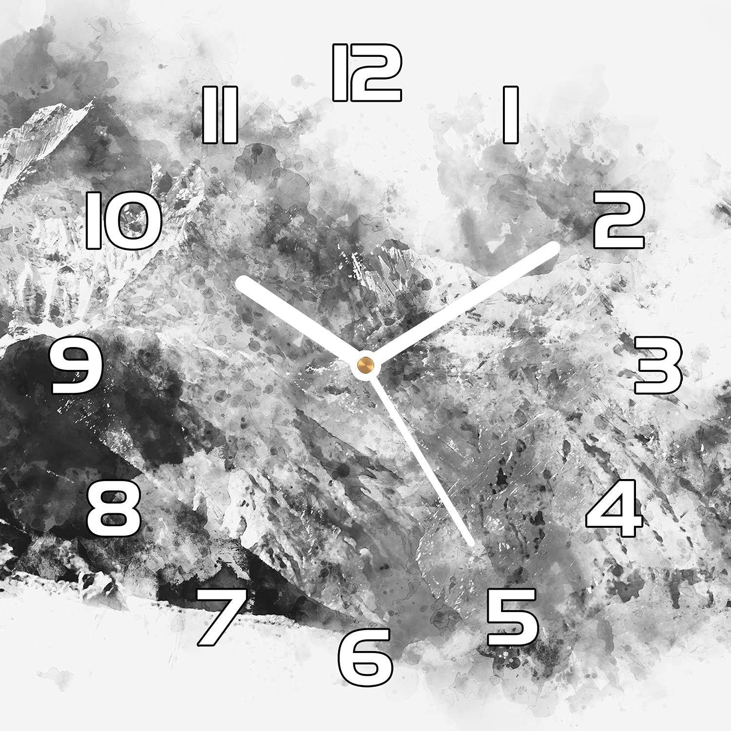 Horloge murale salon moderne en verre de sécurité paysage abstrait