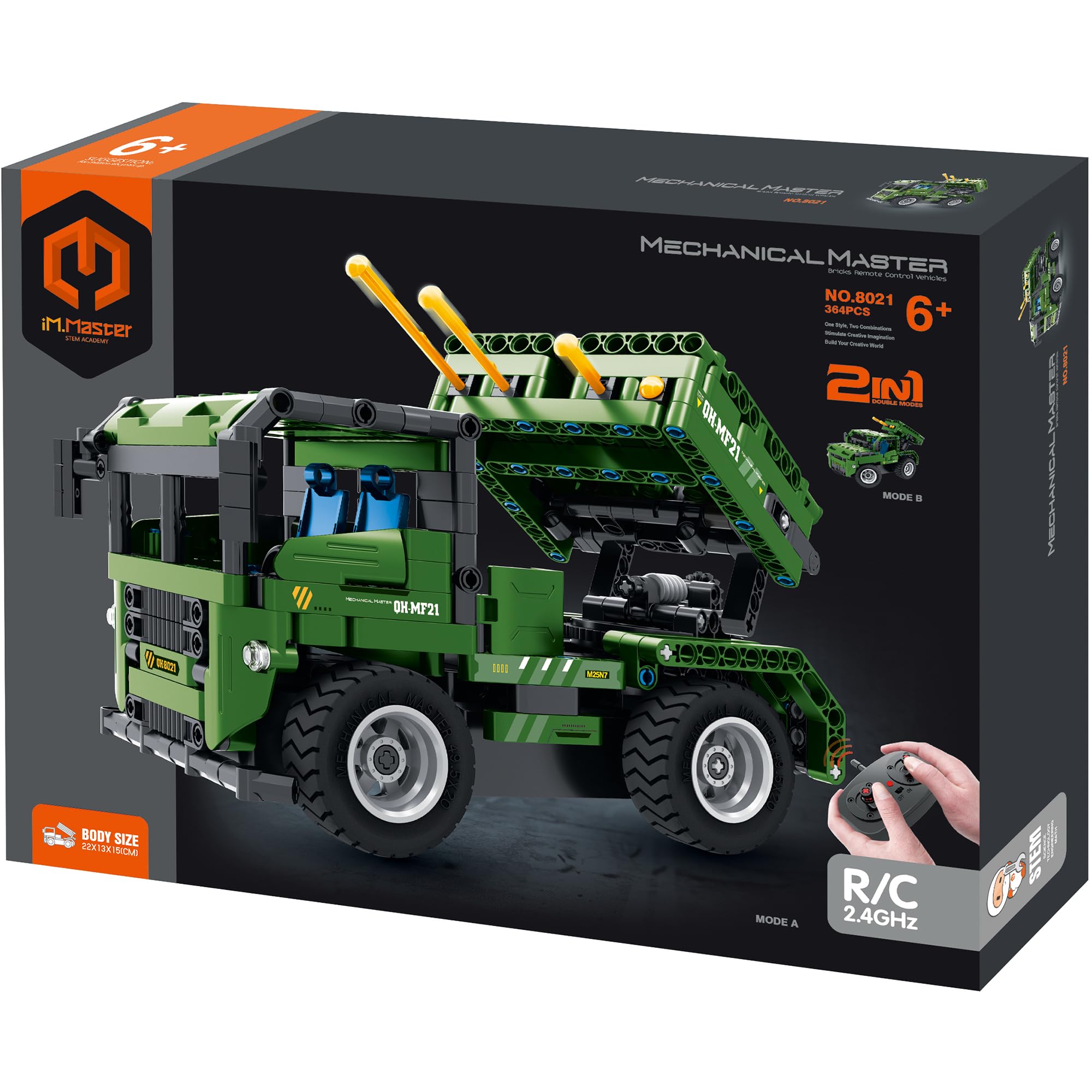 iM.Master STEM Academy: Mechanical Master - R/C 2-in-1: Rocket Launcher - 364pcs - Building Blocks Model Vehicle Set, Remote Control, 2 Configurations