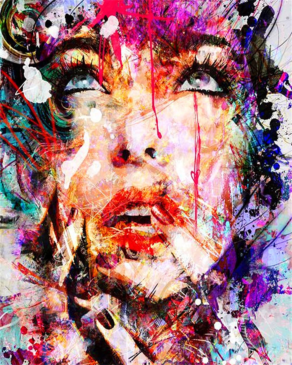 Meecaa Girls Paint By Numbers Abstract Kit For Adults Beginner Diy Oil Painting 16X20 Inch (, No Frame)