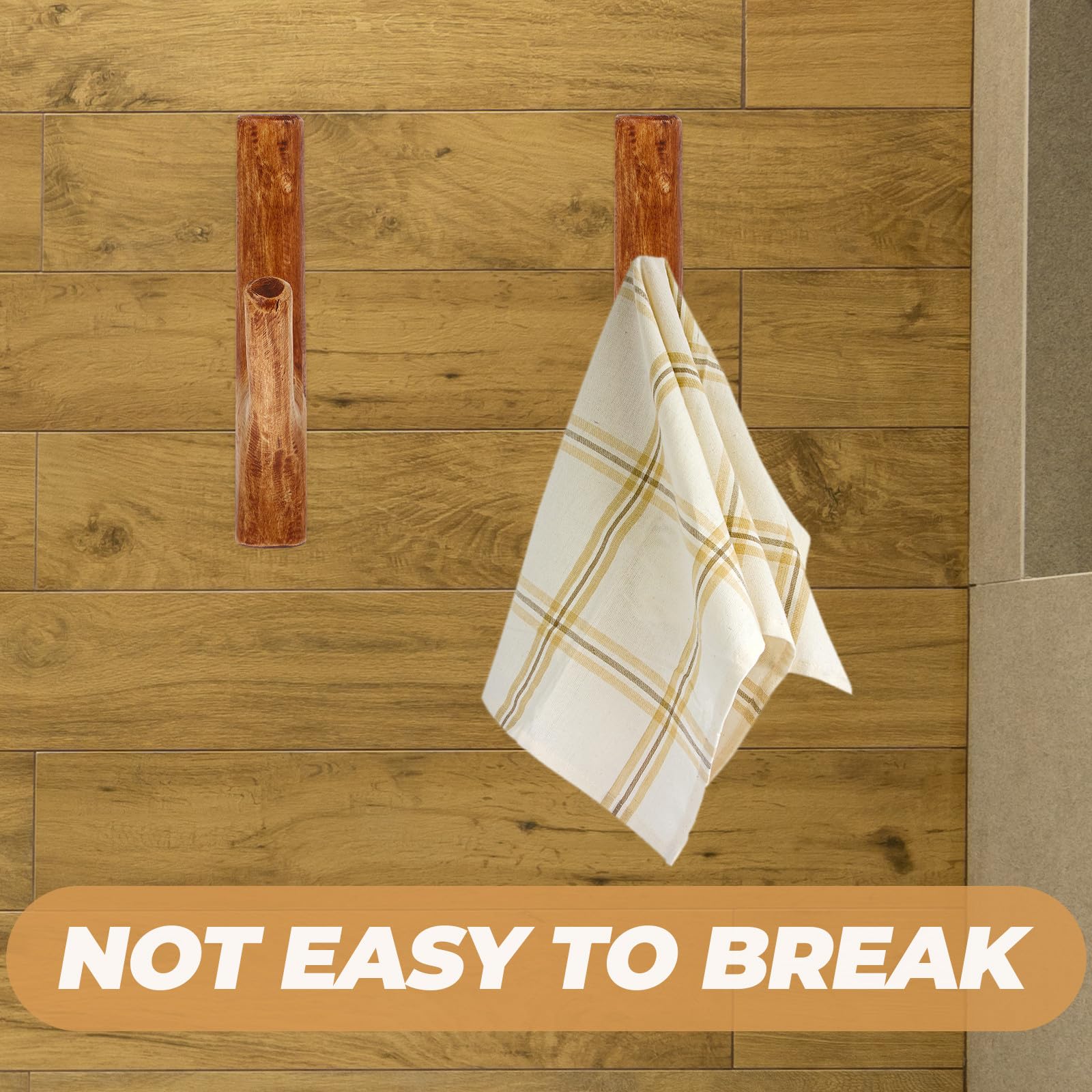 Gancho de Pared y Diseño Creativo para Colgar Abrigos y Bolsos Vintage de Madera Adhesivo Resistente Estilo Rústico en Cocinas y Hoteles