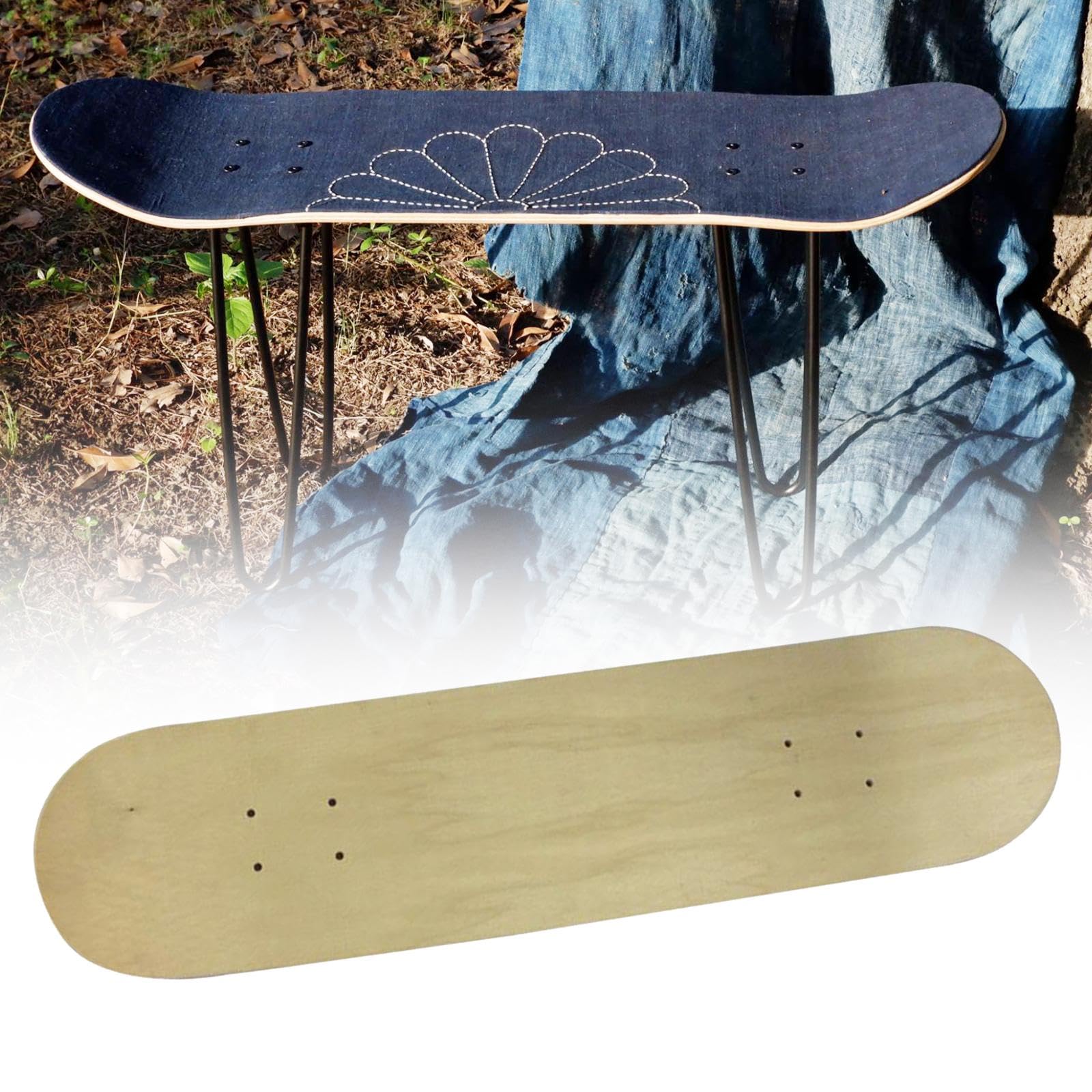 kowaku Planche de Skateboard Vierge, Non Finie, de Remplacement, en érable, pour Le Cruising, Le Skate sur Table Basse Ou Au Quotidien.