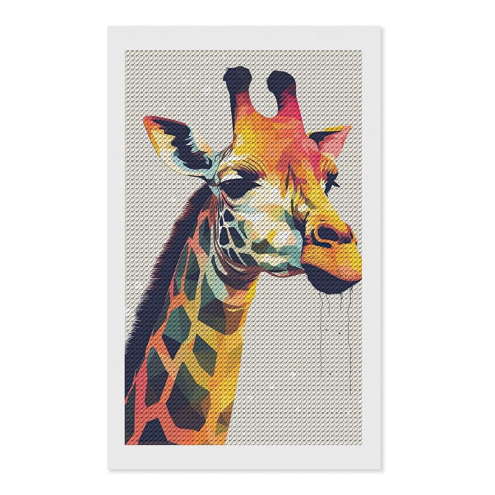 Junmoney Vector Giraffe Diamond Painting Set 12"x20", for Beginners, Modern Decor, Simple to Start, Gift Idea, Pleasing Wall Art Project