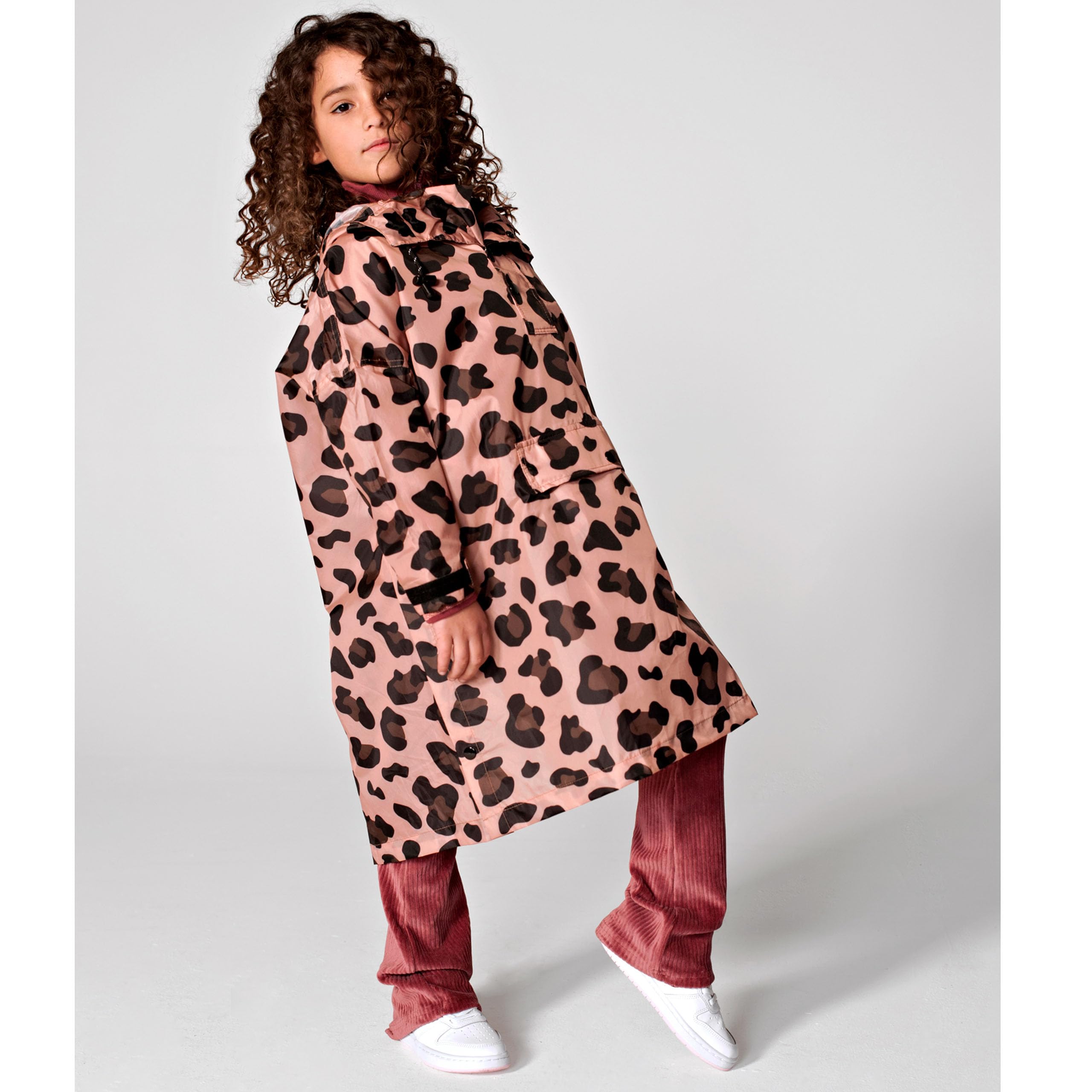 Rainkiss Poncho de pluie pour enfants - Imperméable - Sans PFAS - 100-120 cm - Rose - 100 % polyester recyclé - Design : Rose Panther