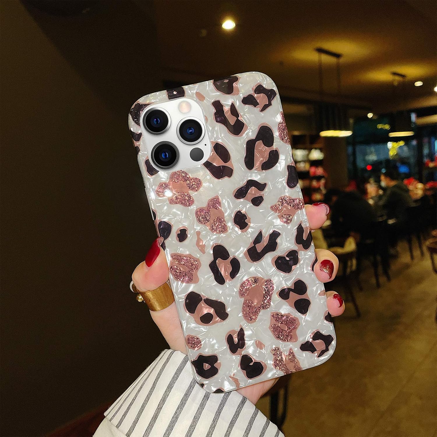 Hapitek Compatible with iPhone 12 Pro Max Case Leopard Cheetah Cute Cases for Girls Women Slim Soft Flexible TPU Marble Protective Cover for iPhone 12 Pro Max 6.7"