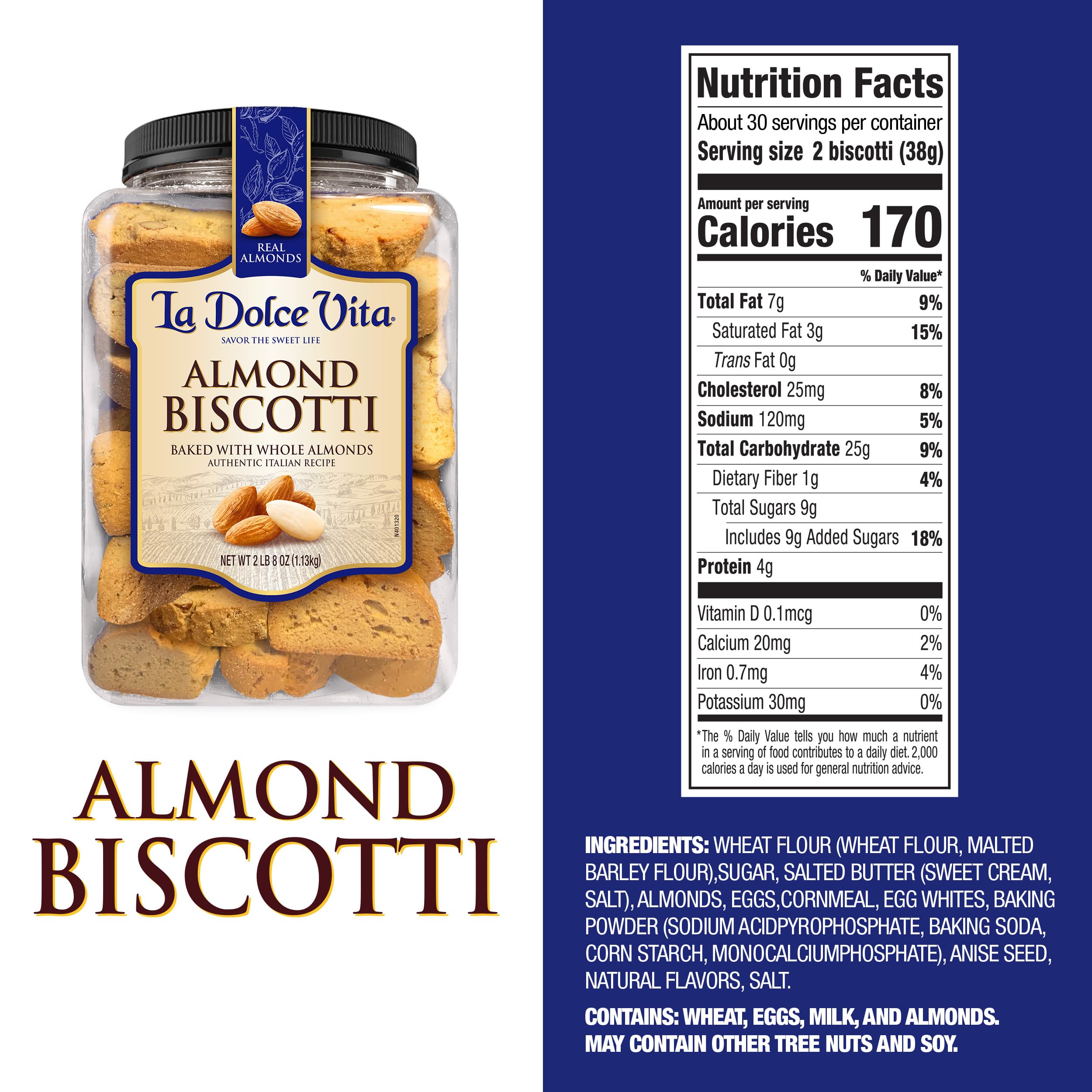 La Dolce Vita Classic Italian Biscotti NET WT 40 OZ (1.14 Kg)