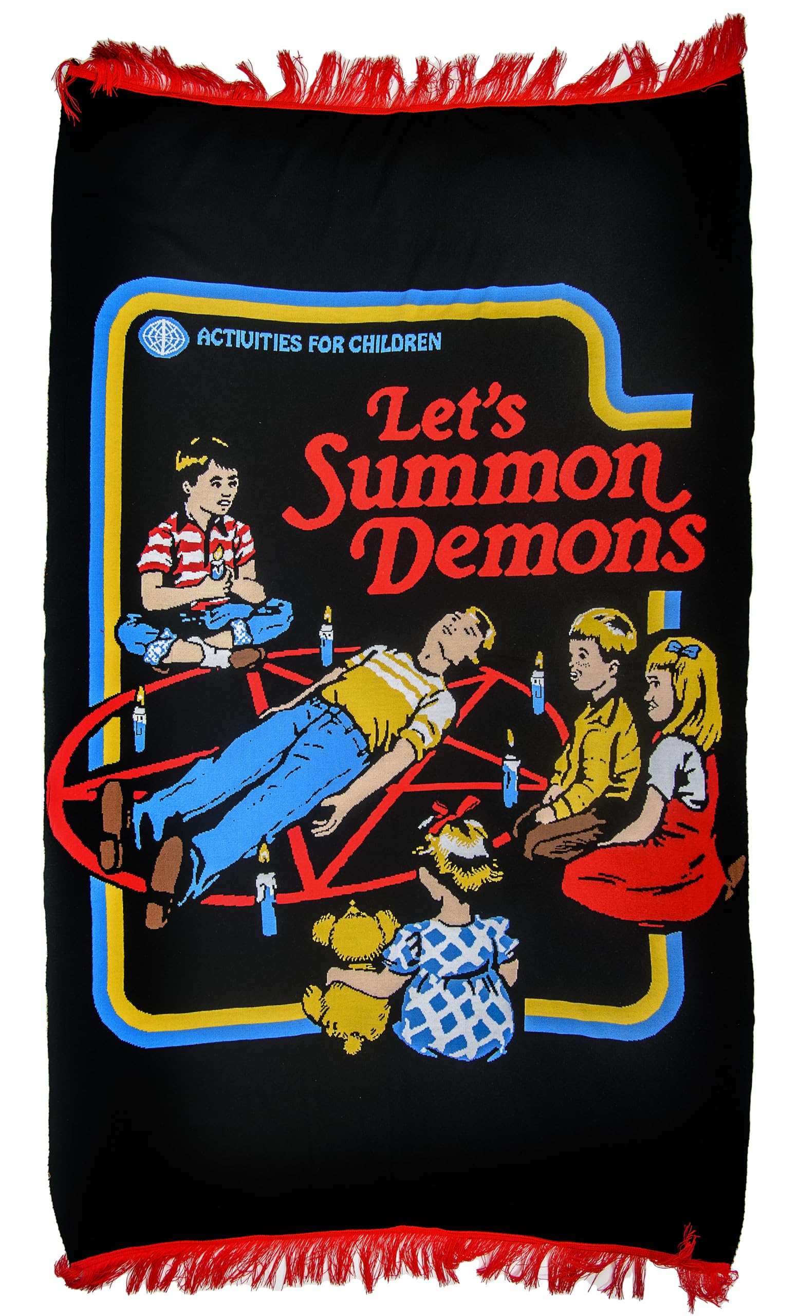 AAA Merchandise Steven Rhodes Let's Summon Demons Blanket - Retro Horror Comedy Design - Soft Throw - Steven Rhodes Gifts for Adults Men Women