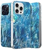 LONLI Hue Case for iPhone 15 Pro Max - [360° Shock-Absorbent Bumper] - [Cute and Unique Phone Cover for Girls and Women] - Ocean Wave